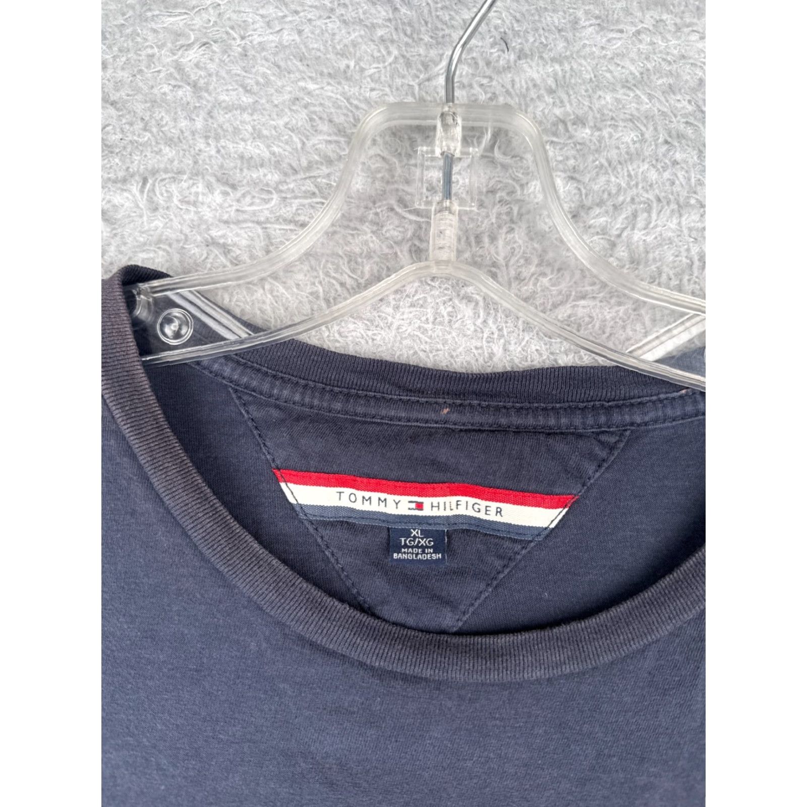 Tommy Hilfiger Tommy Hilfiger Shirt Adult XL Blue Long Sleeve Crew Neck Cotton Jersey Logo - Men’s T-Shirt, Regular Fit, Solid, All Seasons Size US XL / EU 56 / 4 - 7 Thumbnail