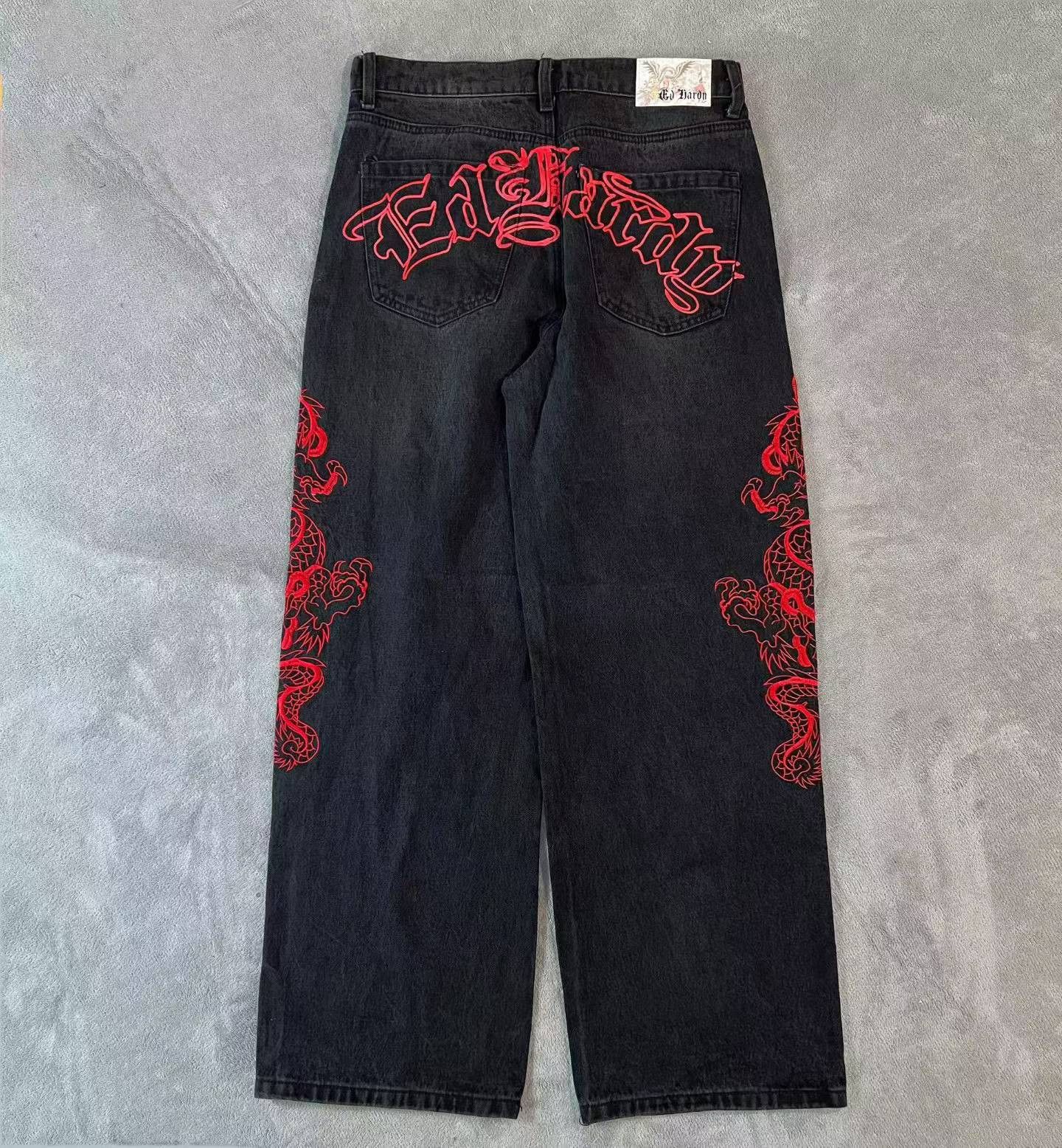 Ed Hardy ed hardy red dragon baggy jeans Size US 34 / EU 50 - 1 Thumbnail