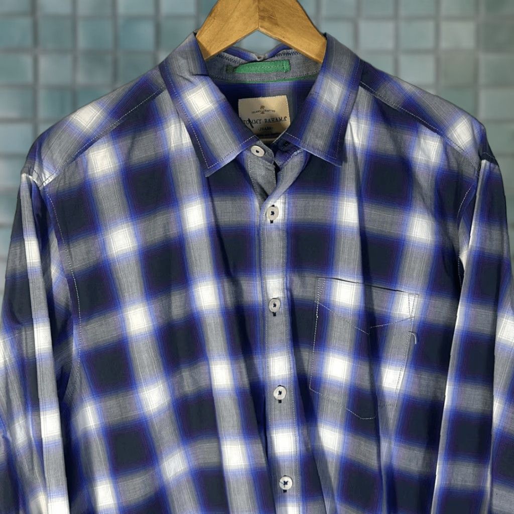Tommy Bahama VINTAGE Tommy Bahama Jeans Plaid Western Country Button-Down Shirt L Large Men Blue Regular Button-Up Sleeve Long Shirt Size US L / EU 52-54 / 3 - 1 Thumbnail