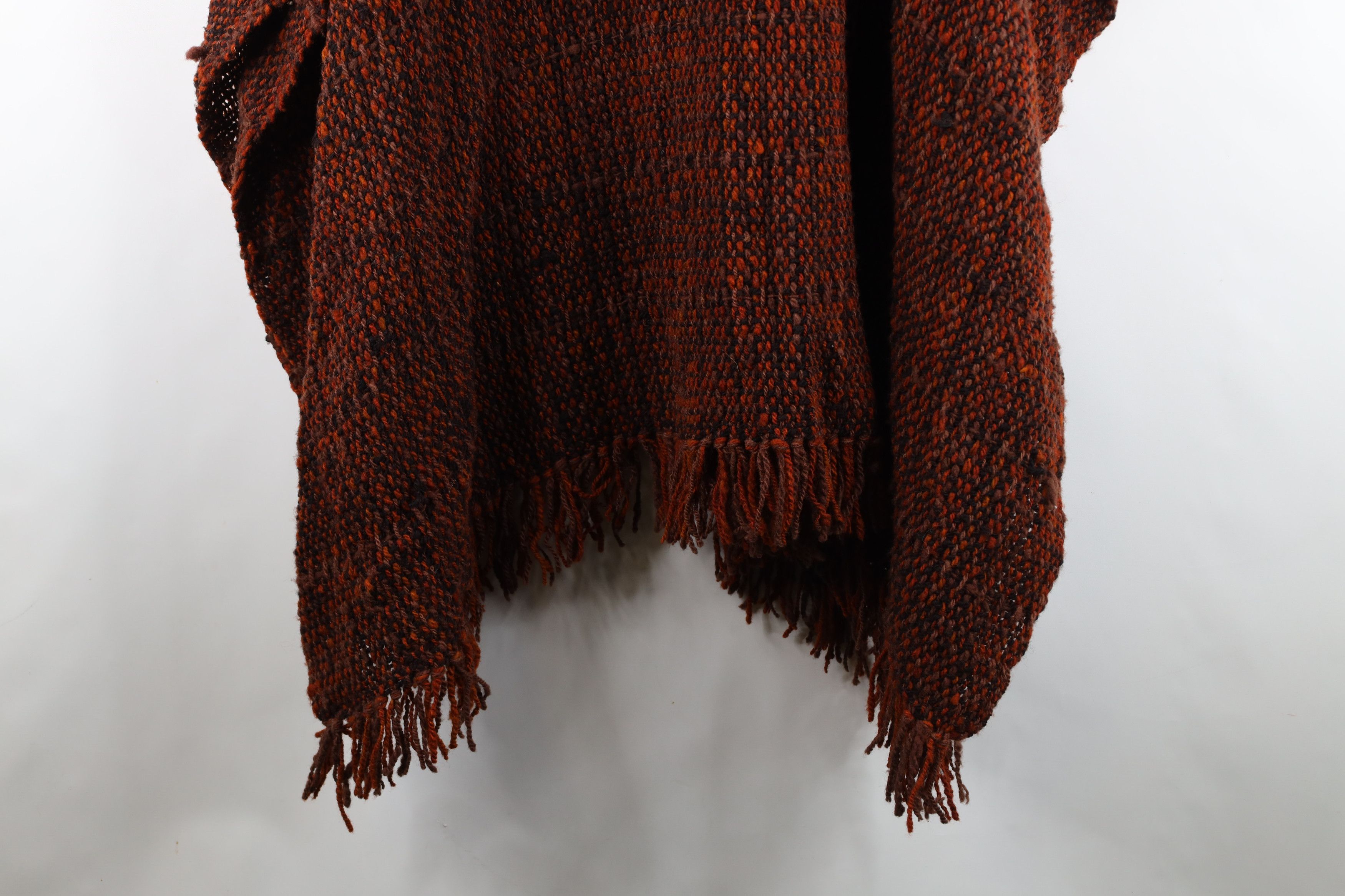 Vintage Vintage 60s Boho Chic Crochet Wool Festival Poncho Sweater Size ONE SIZE - 3 Thumbnail