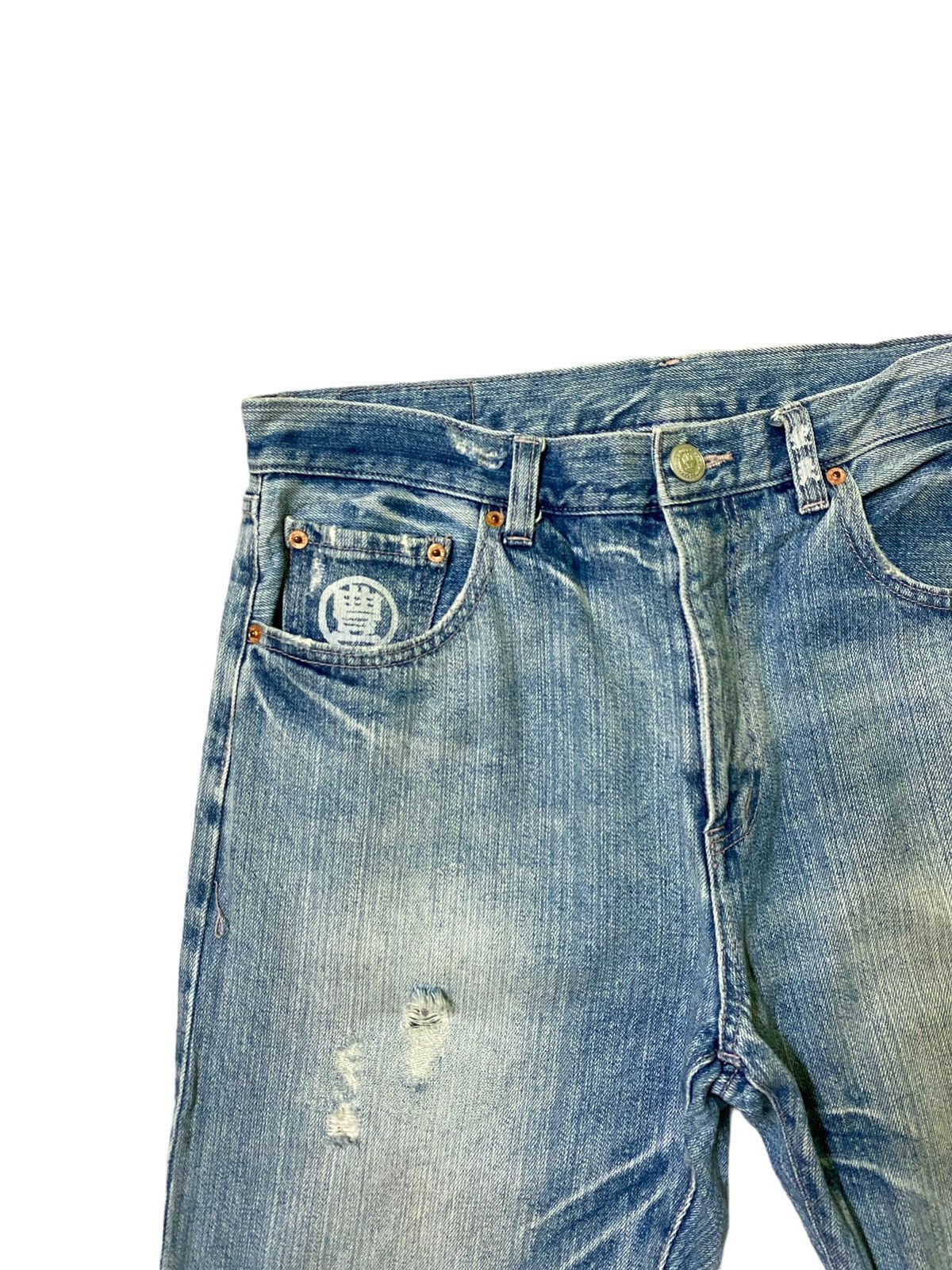 If Six Was Nine KARAKURI TAMASHI Acid Wash Design Rare Design Denim Size US 32 / EU 48 - 4 Thumbnail