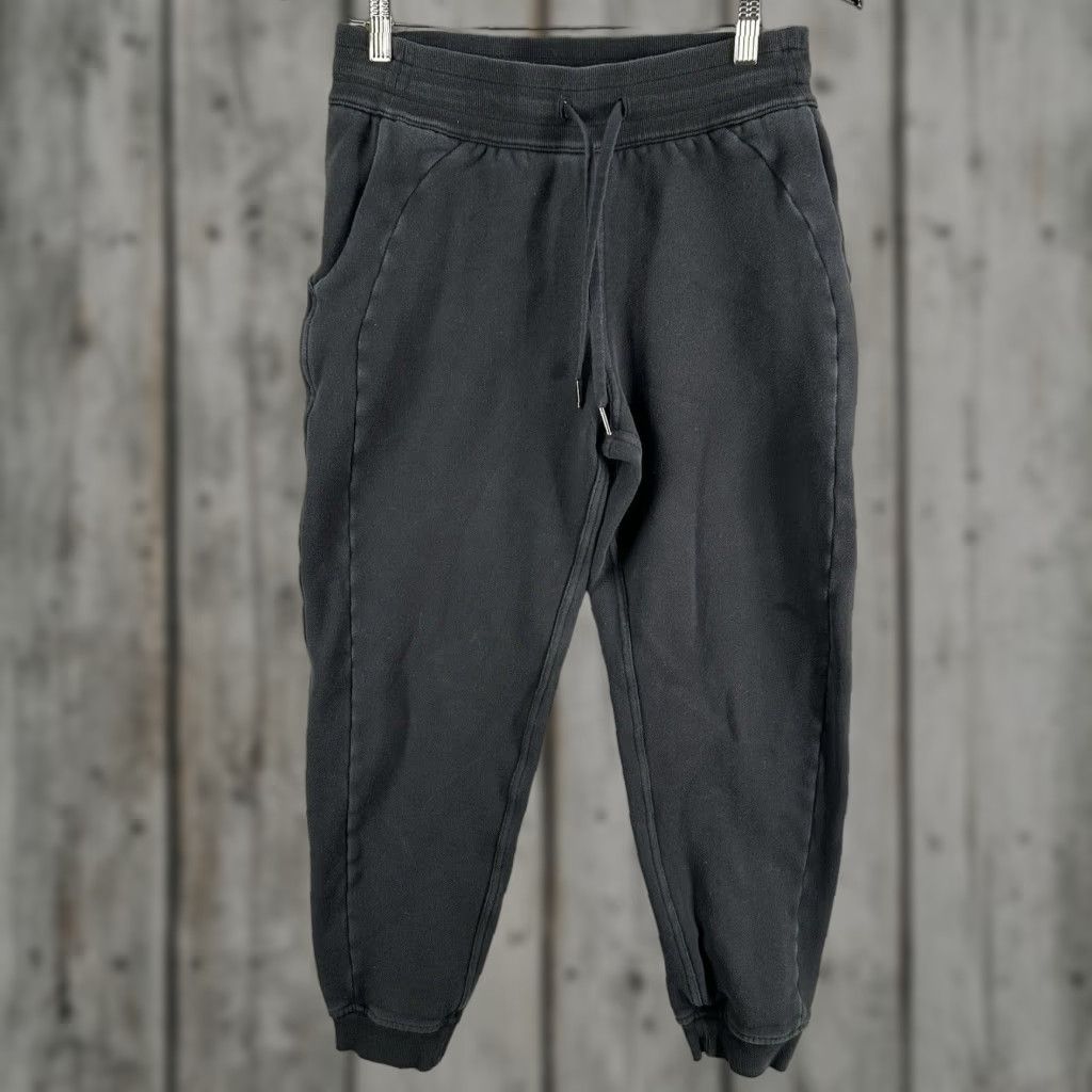 Lululemon Lululemon High-Rise Jogger Pants Womens 6 Fleece Black Tie Waist Taper READ DET Size 28" / US 6 / IT 42 - 1 Thumbnail