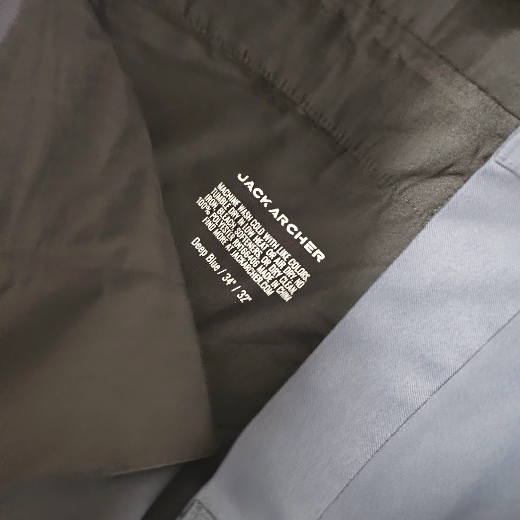 Vintage Jack Archer Pants Mens 34x30 Deep Blue Tapered Chino Reflective Tech Size US 34 / EU 50 - 3 Thumbnail
