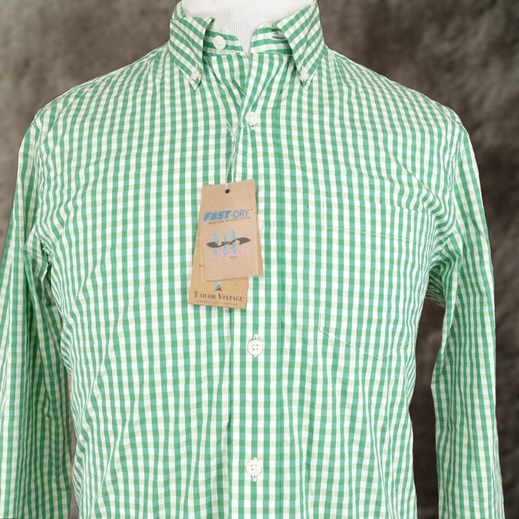 Vintage VINTAGE Tailor Vintage LuxePerformance Button-Down Shirt Mens M Green Check Long Sleeve Casual Business Size US M / EU 48-50 / 2 - 1 Thumbnail