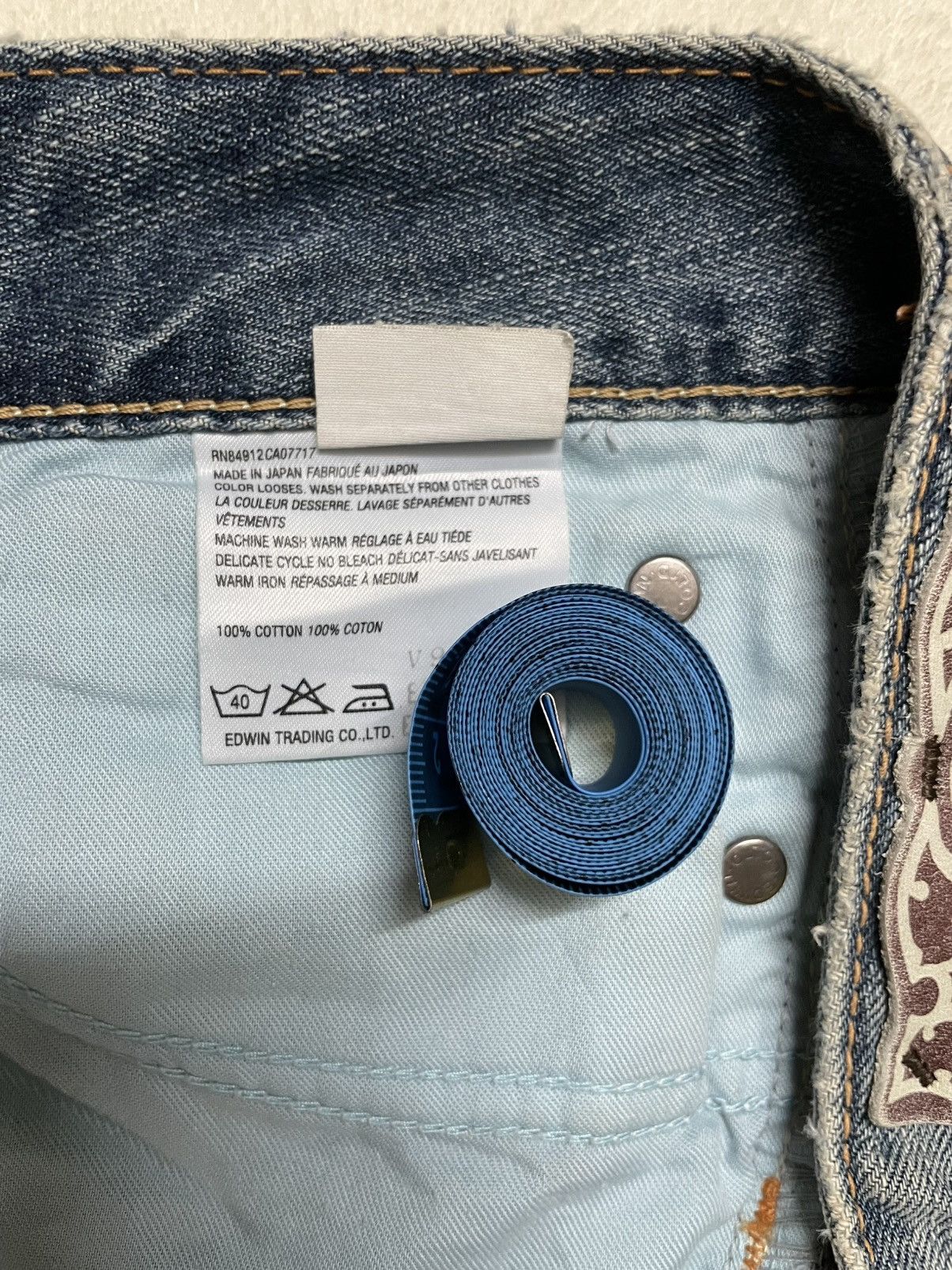 Edwin Vintage Edwin Boot Cut Distressed Ripped Denim Jeans Size US 30 / EU 46 - 9 Thumbnail