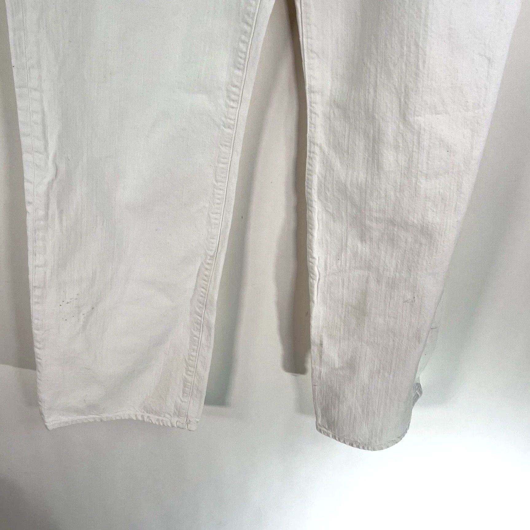 7 For All Mankind 7 For All Mankind Jeans Womens SZ 32/33 White Organic Relaxed Button Fly Denim Size 24" / US 00 / IT 34 - 4 Thumbnail
