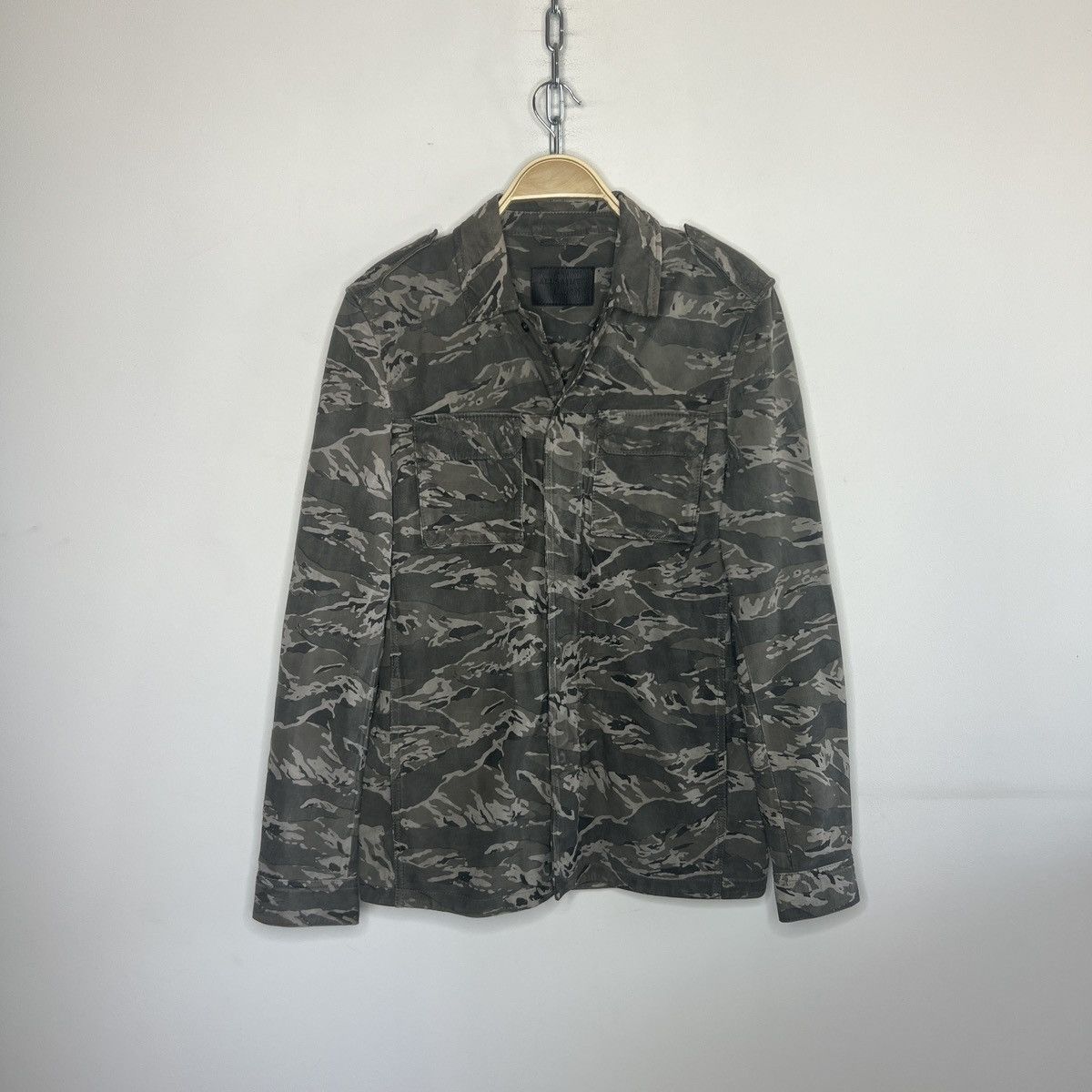 Vintage mens Allsaints leather jacket rare camo