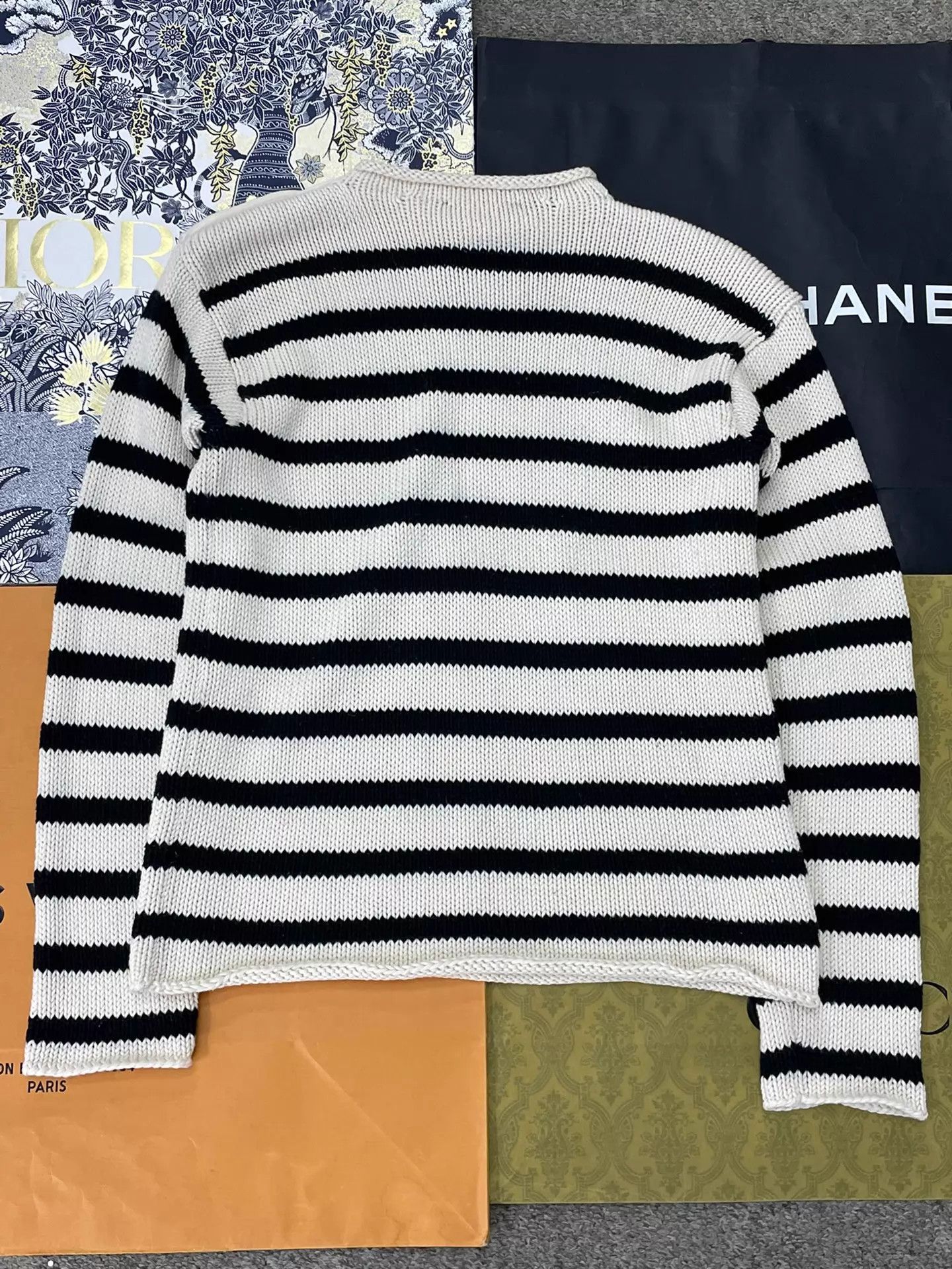 Dior Dior Side Button B&W Stripe Classic Sweater Size S / US 4 / IT 40 - 3 Thumbnail