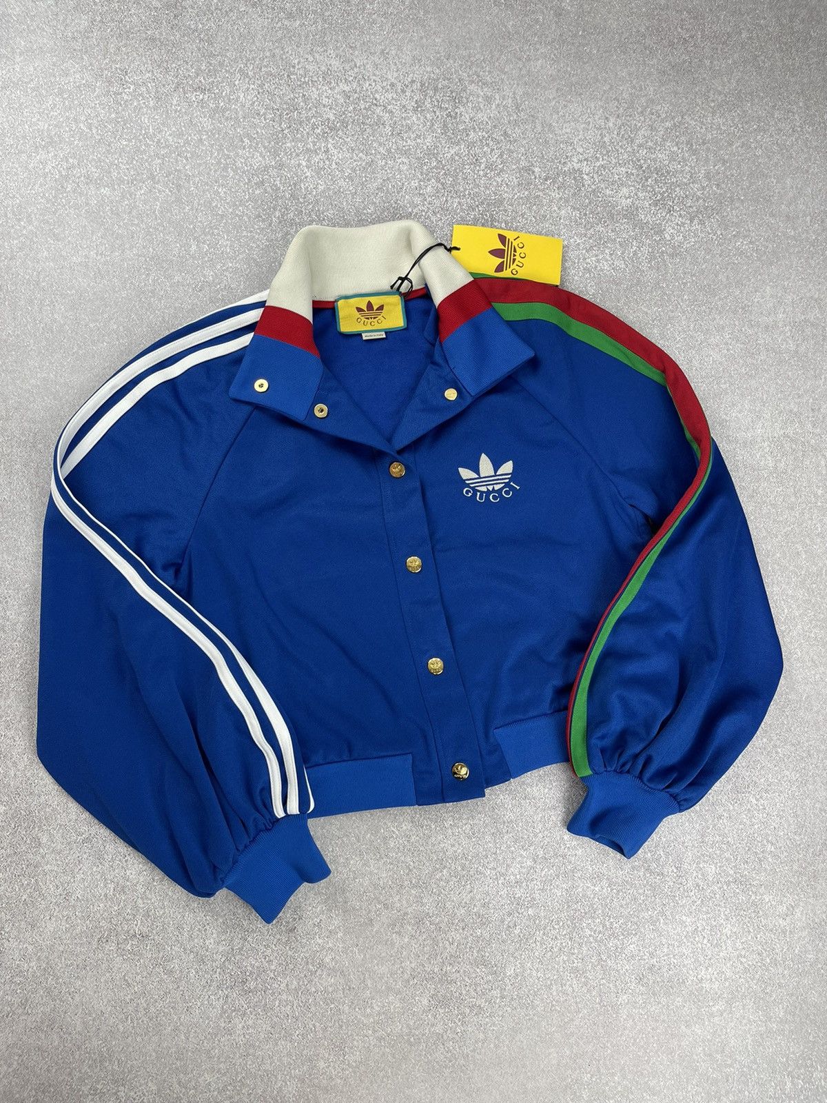 Adidas × Gucci Adidas x Gucci Cropped Jacket Cobalt Blue Size XS Size XS / US 0-2 / IT 36-38 - 18 Thumbnail