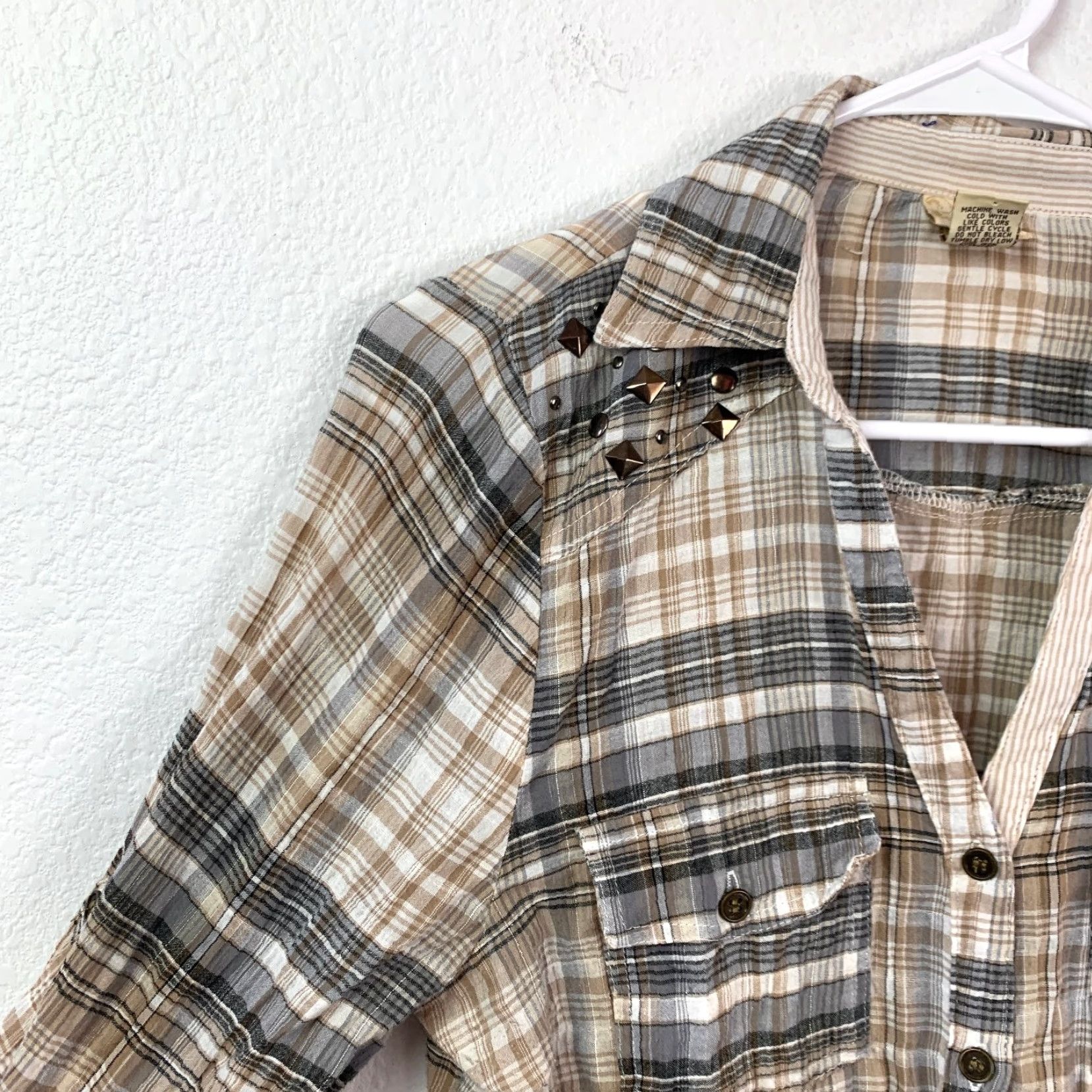 Vintage Y2K Daytrip Plaid Studded Button-Front Shirt Women's L Twilightcore Daytrip Shirt Size L / US 10 / IT 46 - 2 Thumbnail