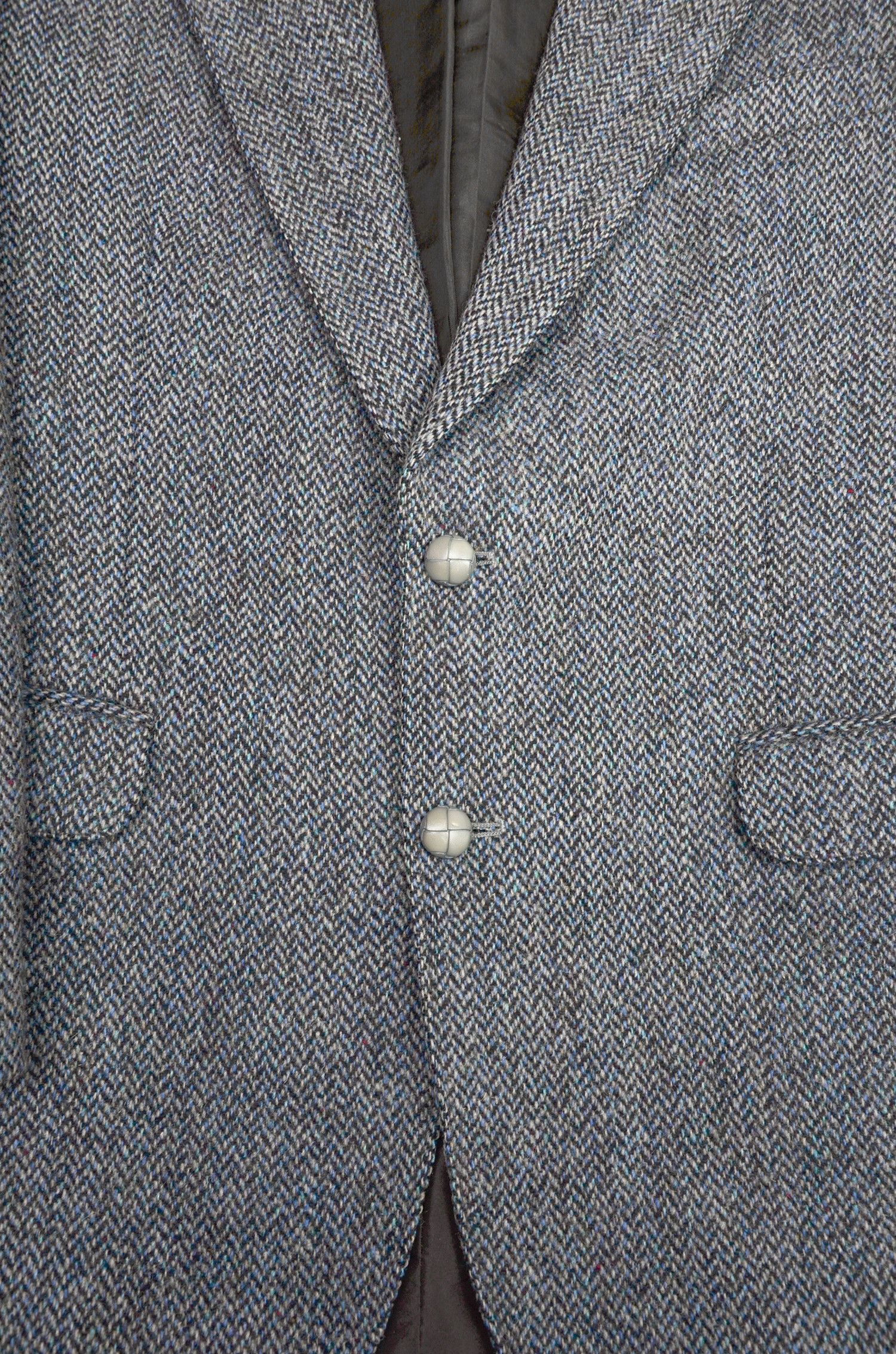 Harris Tweed Harris Tweed Herringbone Wool Blazer Grey Blue - Size 42R Size 42R - 5 Thumbnail