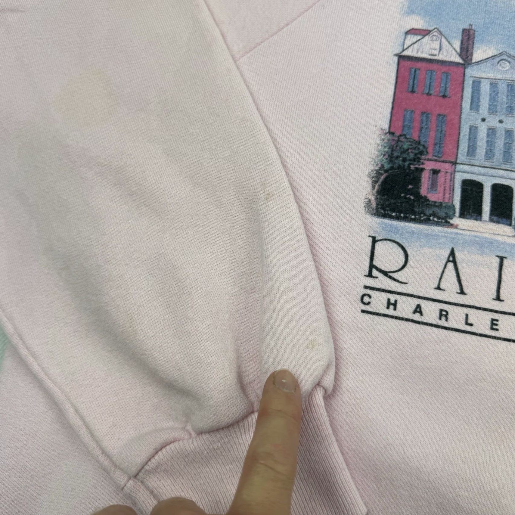 Hanes VINTAGE Hanes Charleston Rainbow Row Sweatshirt Adult XL Pink Crewneck 90s Womens Size XL / US 12-14 / IT 48-50 - 7 Thumbnail