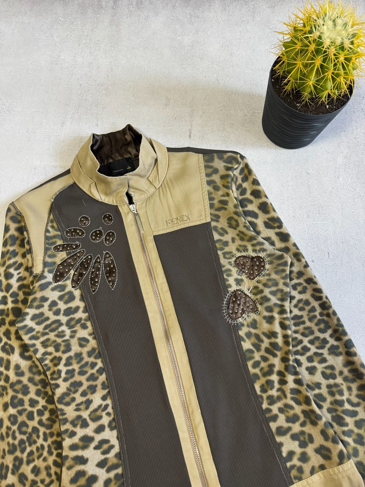 Fendi Fendi Jacket Long Sleeve Zip Leopard Womens 42 Size Rare Size M / US 6-8 / IT 42-44 - 3 Thumbnail