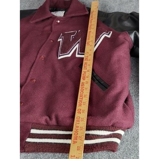 NEFF Vintage Varsity Jacket Men Sz XL Button Up Maroon Neff Embro Size US XL / EU 56 / 4 - 3 Thumbnail