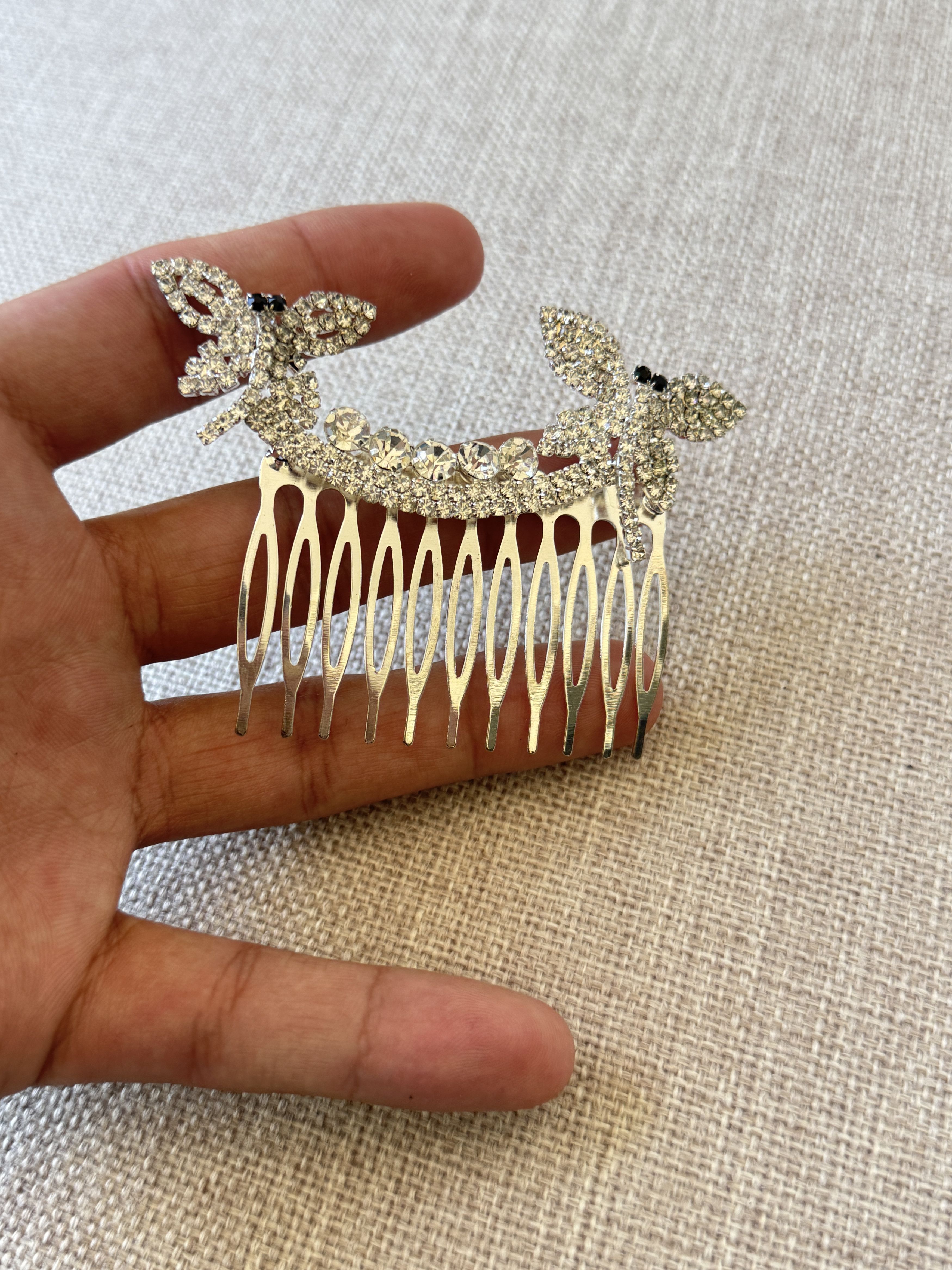 Other Silver Rhinestone Butterfly Hair Comb Size ONE SIZE - 4 Thumbnail
