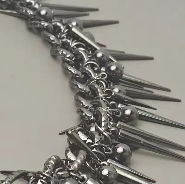 Japanese Brand Retro streetwear punk rivet spike pants pocket chain Size ONE SIZE - 7 Thumbnail