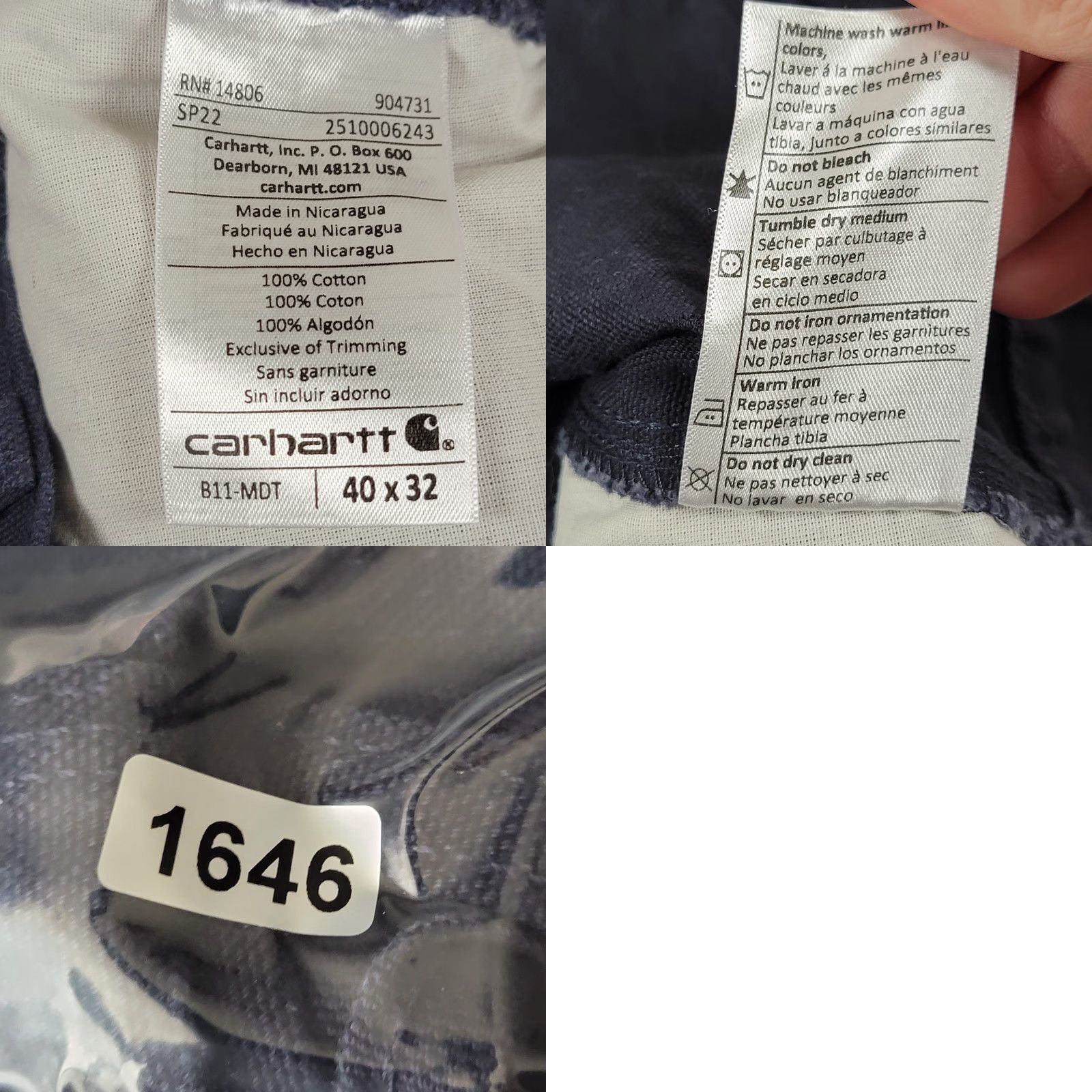 Carhartt Carhartt Jeans Men Regular Dark Blue Denim 5-Pocket Straight Waist 40X32 Size US 40 / EU 56 - 10 Thumbnail