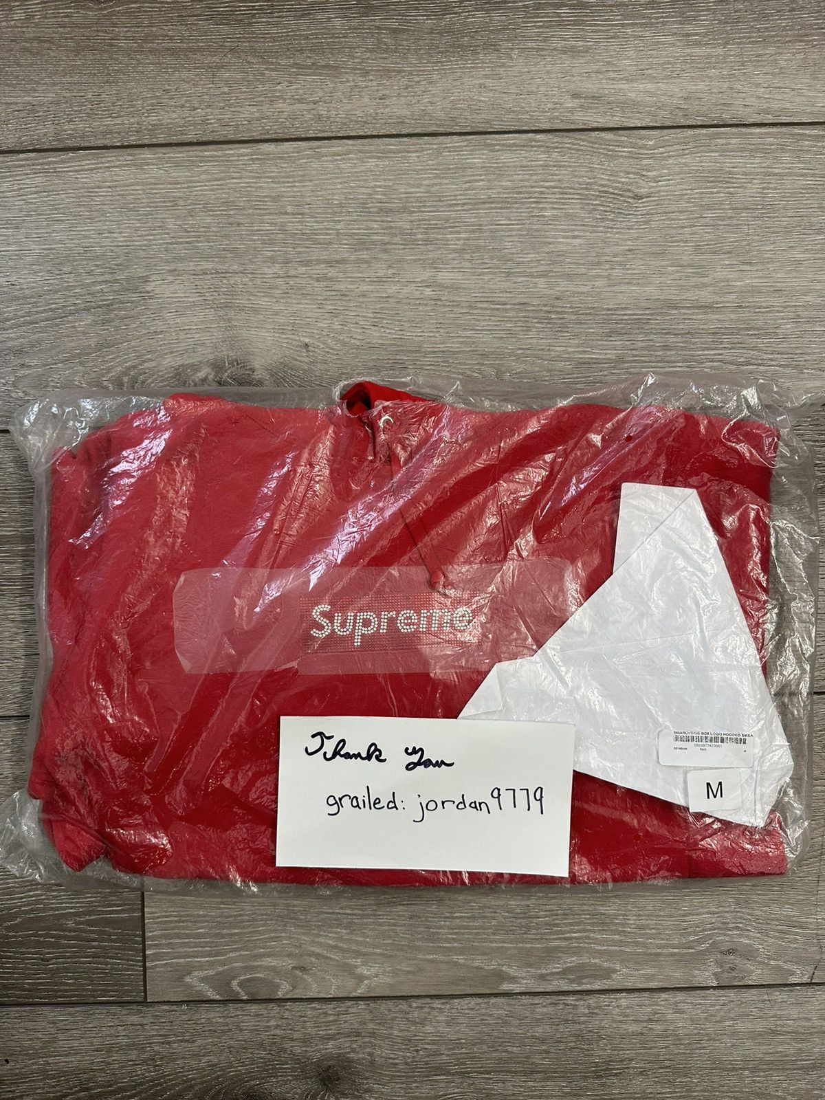Supreme × Swarovski Supreme x Swarovski Box Logo Hoodie Red Size US M / EU 48-50 / 2 - 7 Thumbnail