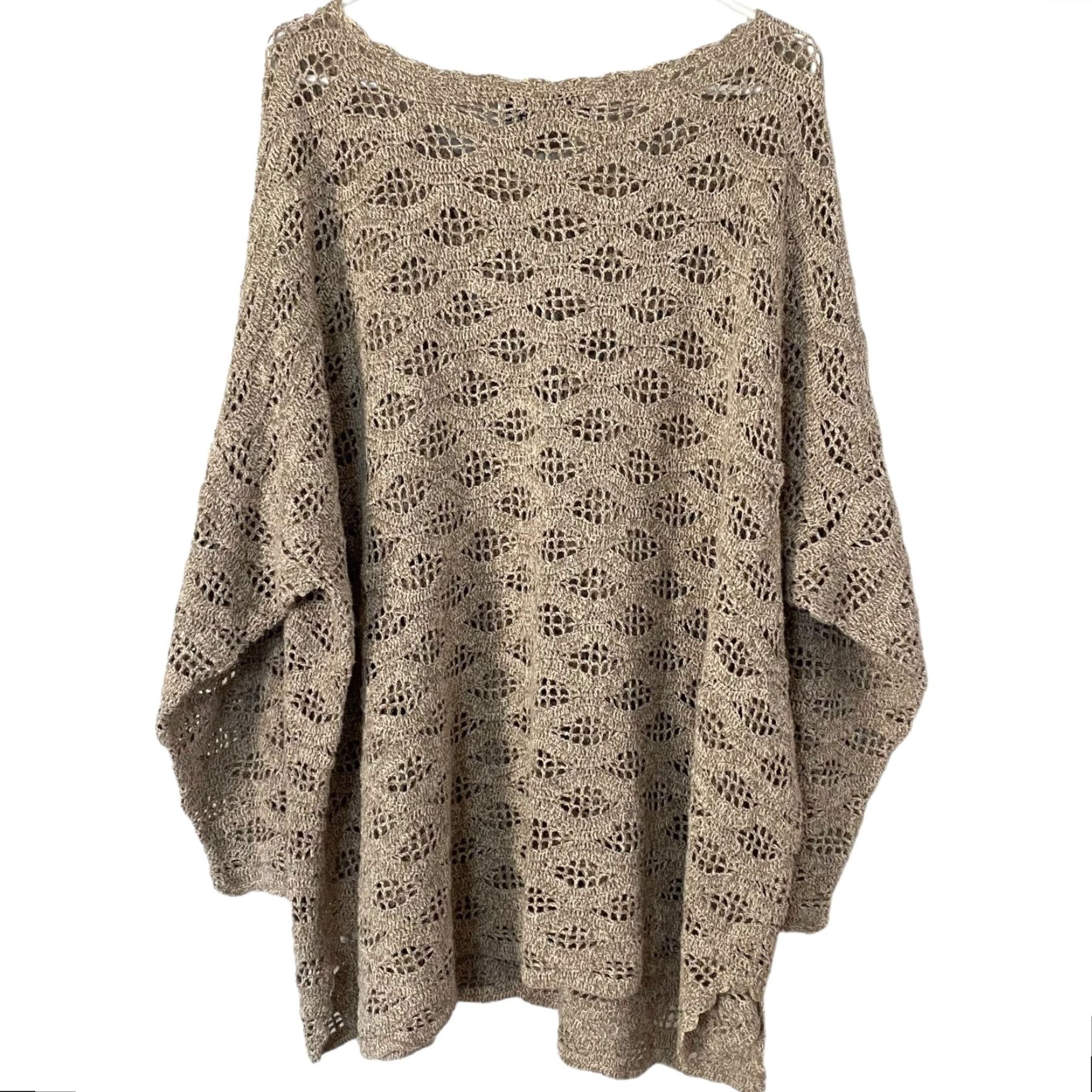 Vintage VINTAGE Kathryn Deene Crochet Knit Sweater Women’s Plus Size 22 Tan Pullover Breathable Casual Size 3XL / US 20-22 - 3 Thumbnail