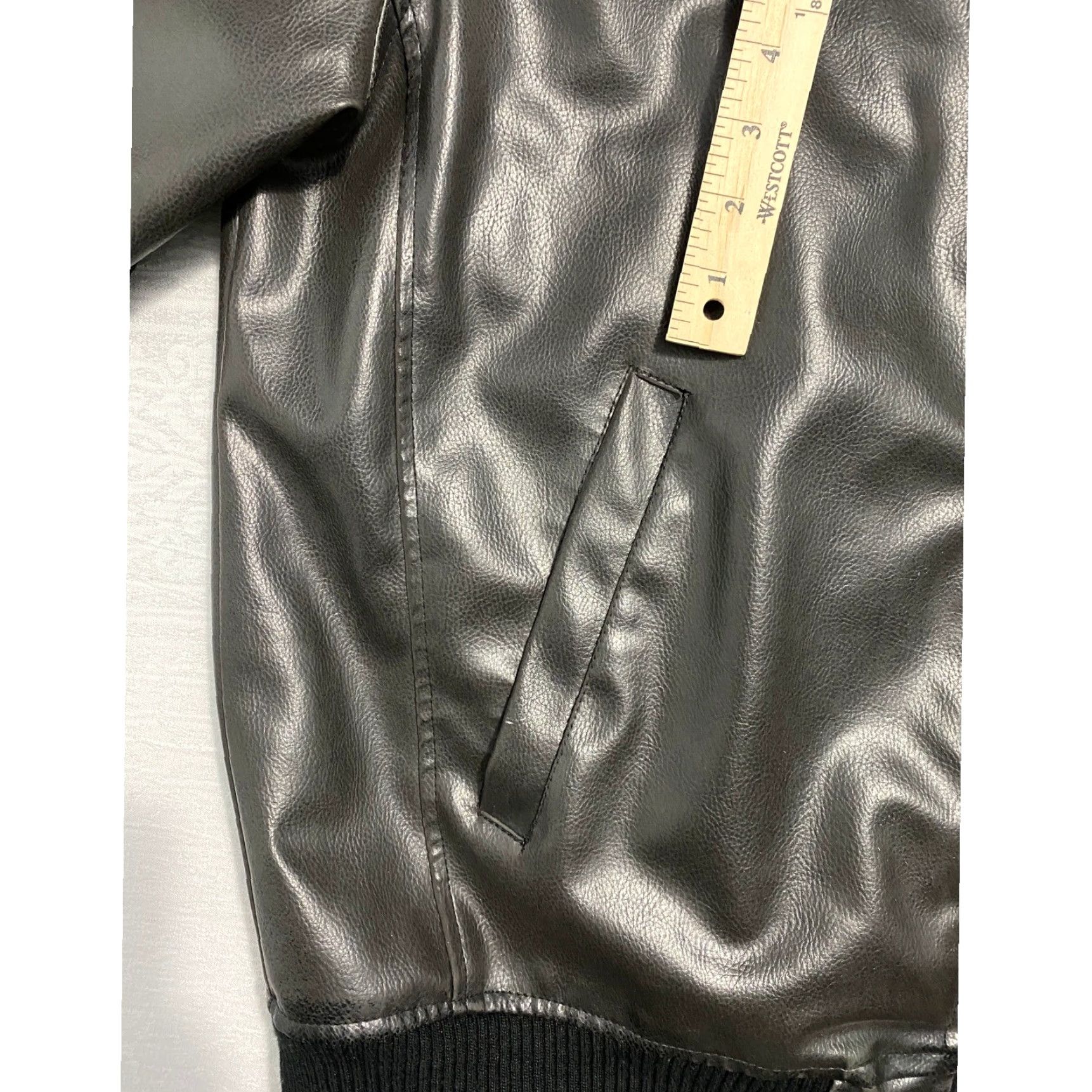 U.S. Polo Assn. US Polo Assn Mens Faux Leather Bomber Jacket Black Size L Zip Stand-Up Collar Padded Insulated Regular Fit Casual Size US L / EU 52-54 / 3 - 6 Thumbnail