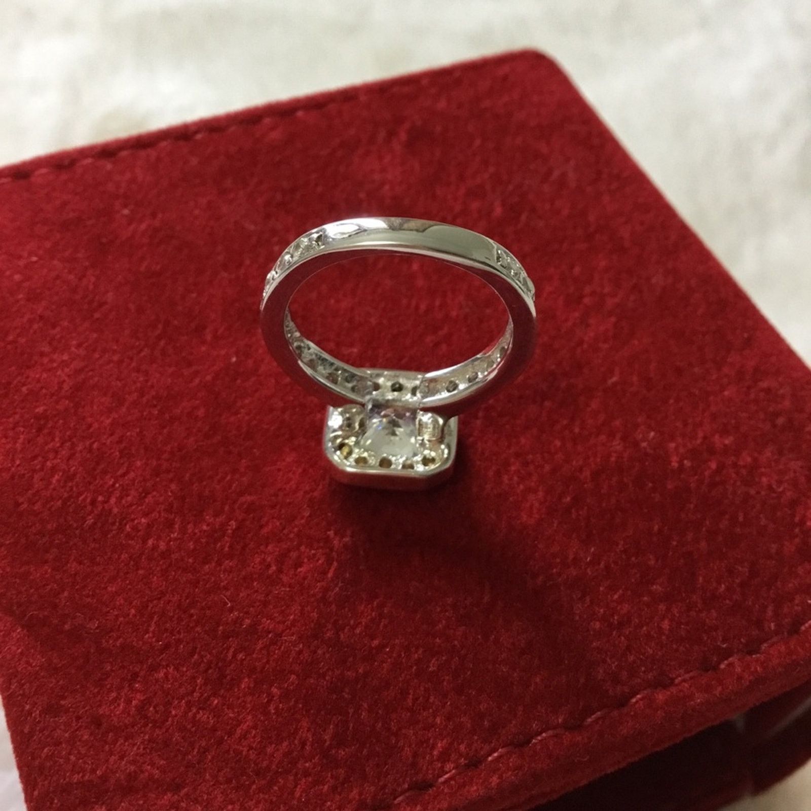 Other Sterling Silver Square Crystal Ring Size ONE SIZE - 10 Thumbnail
