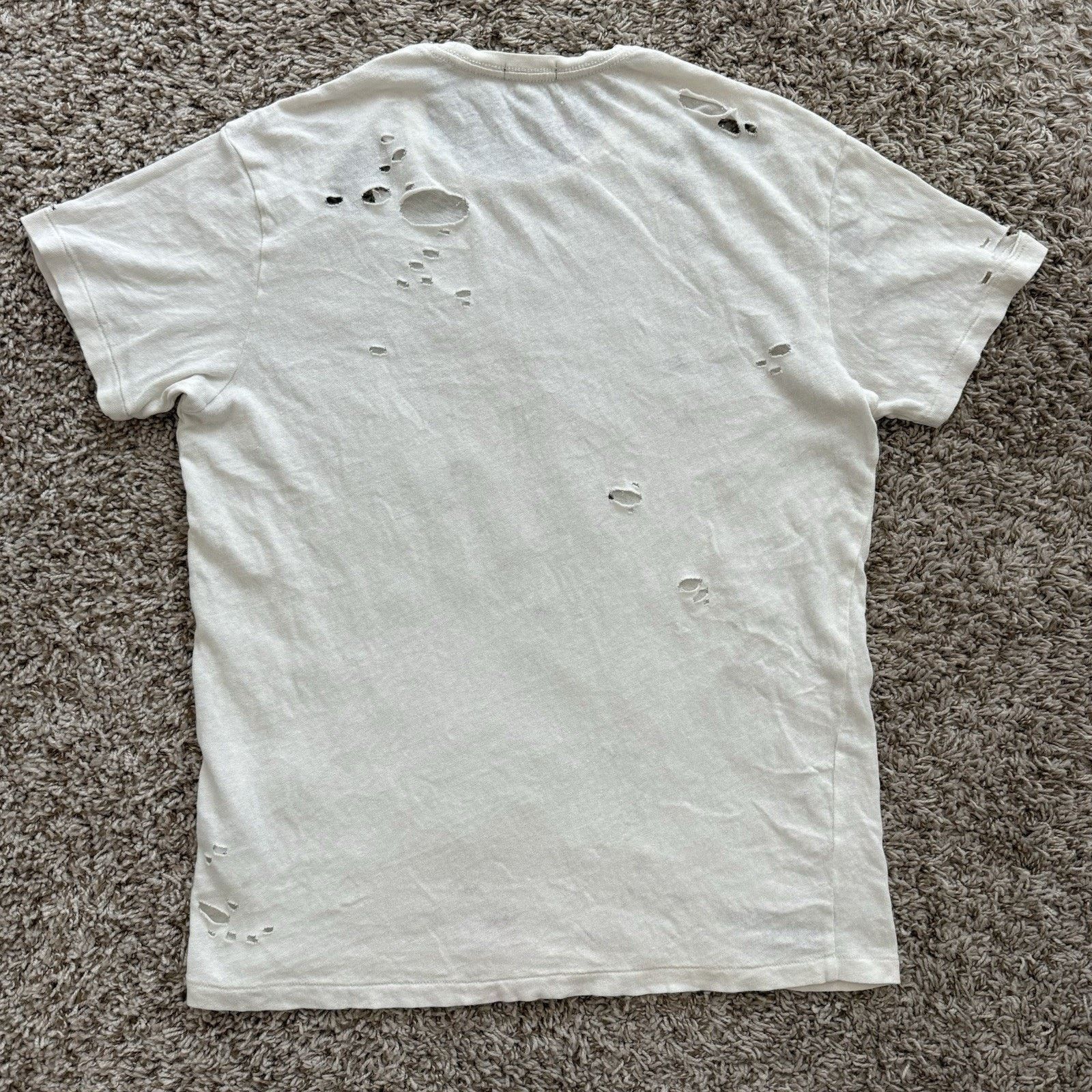 R13 $295 R13 Destroyed Boy T-Shirt Off White EcruJapanese Fabric Size US S / EU 44-46 / 1 - 2 Thumbnail
