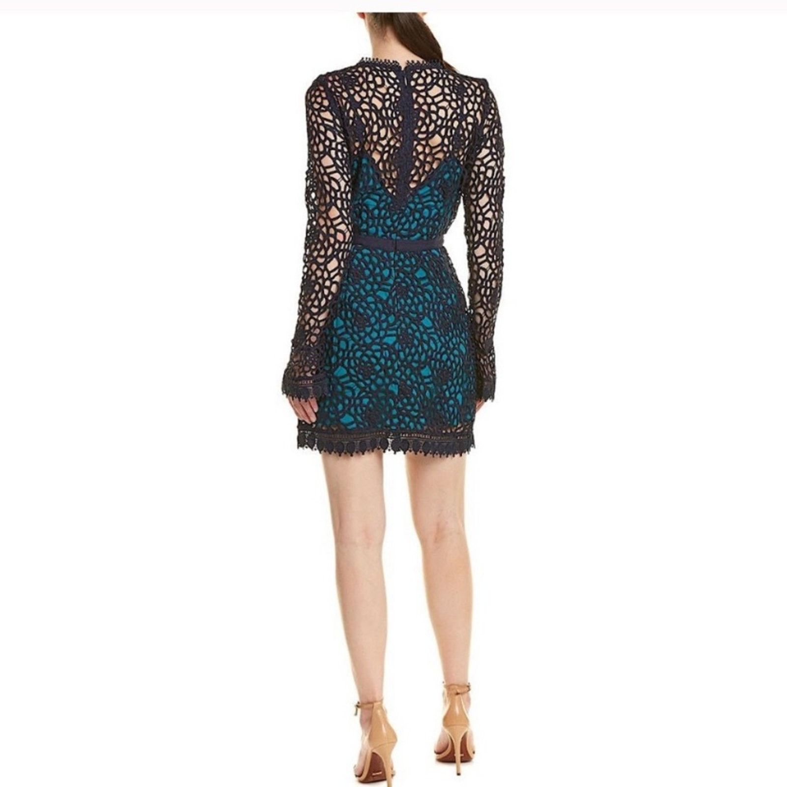 Nordstrom NEW Talulah Roseate Teal Mini Lace Cocktail Dress Small Size S / US 4 / IT 40 - 2 Thumbnail