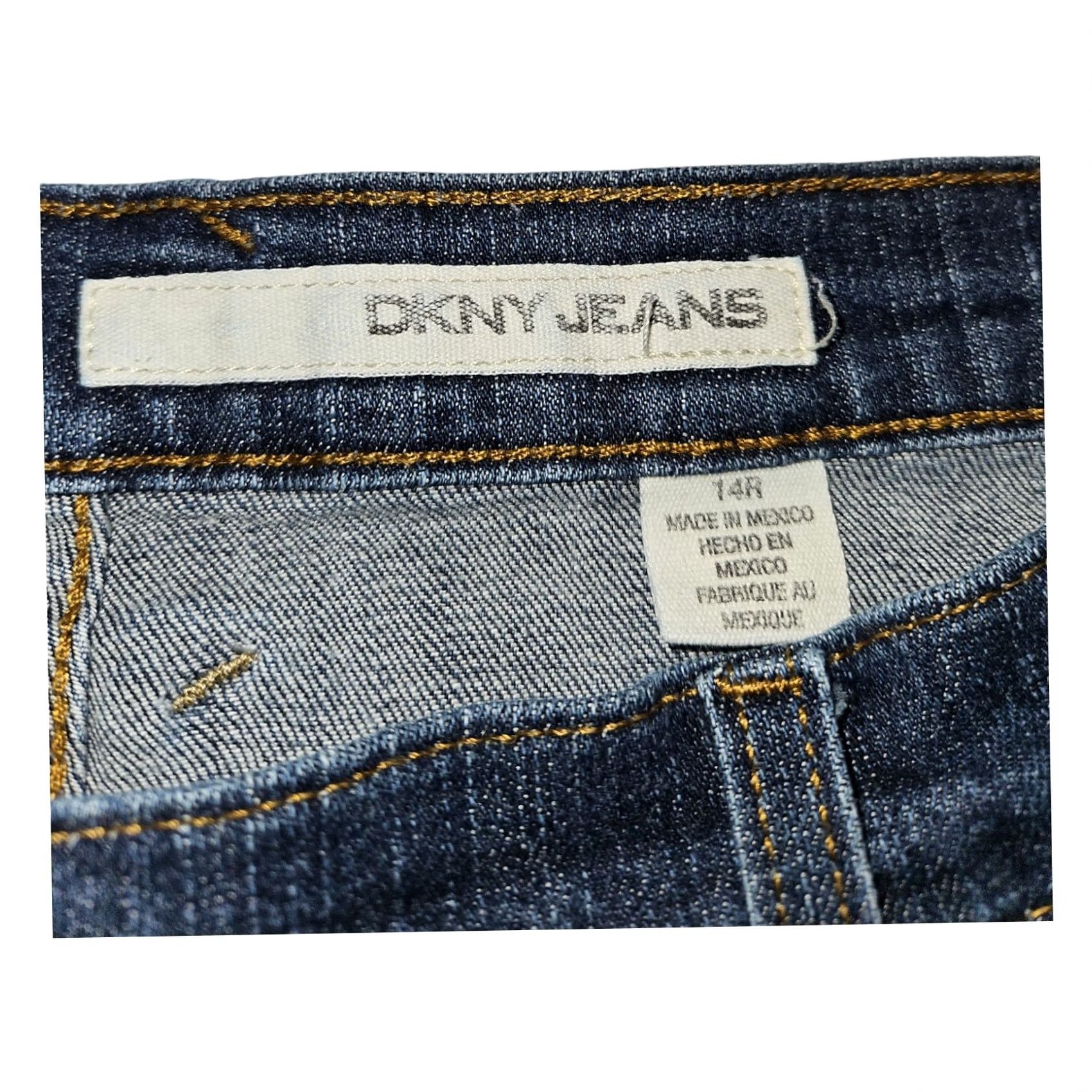 DKNY DKNY Jeans 14R Women Bootcut Denim 5-Pocket Blue Spandex Cotton Mid Rise Regular 30in Inseam Embroidered Button Zip Casual Preppy Hipster Women Size 36" / US 14 / IT 50 - 2 Thumbnail