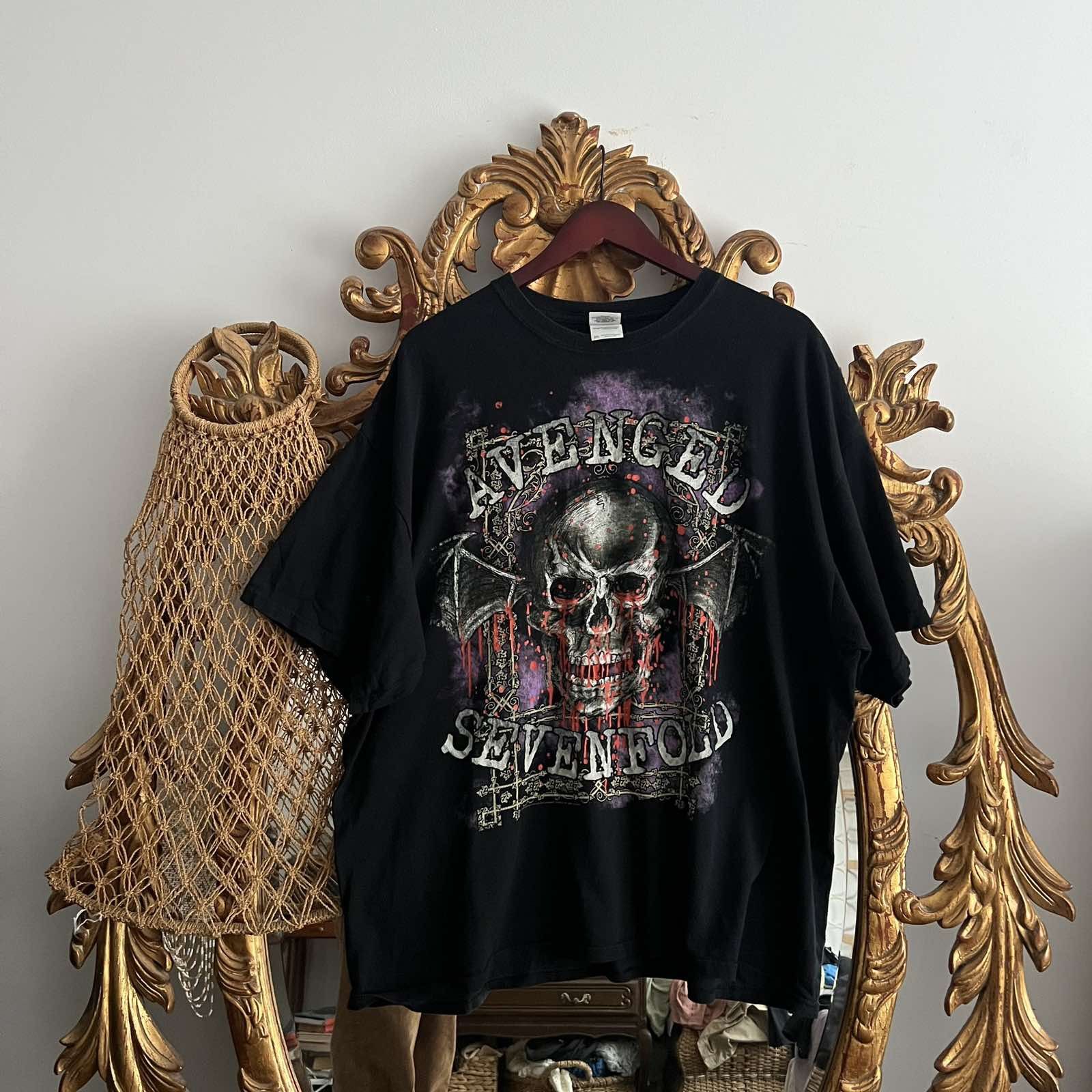 Band Tees Vintage Avenged Sevenfold Black skull T-Shirt Sz XXL Size US XXL / EU 58 / 5 - 1 Thumbnail