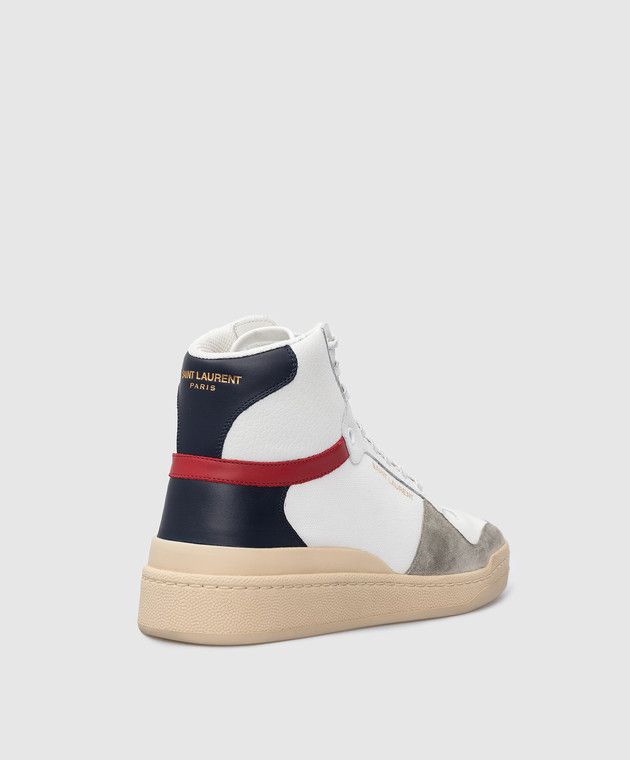 Saint Laurent Paris o1s1wg111024 SL24 Mid-Top Sneakers Canvas Leather Suede Size US 5.5 / IT 35.5 - 4 Thumbnail