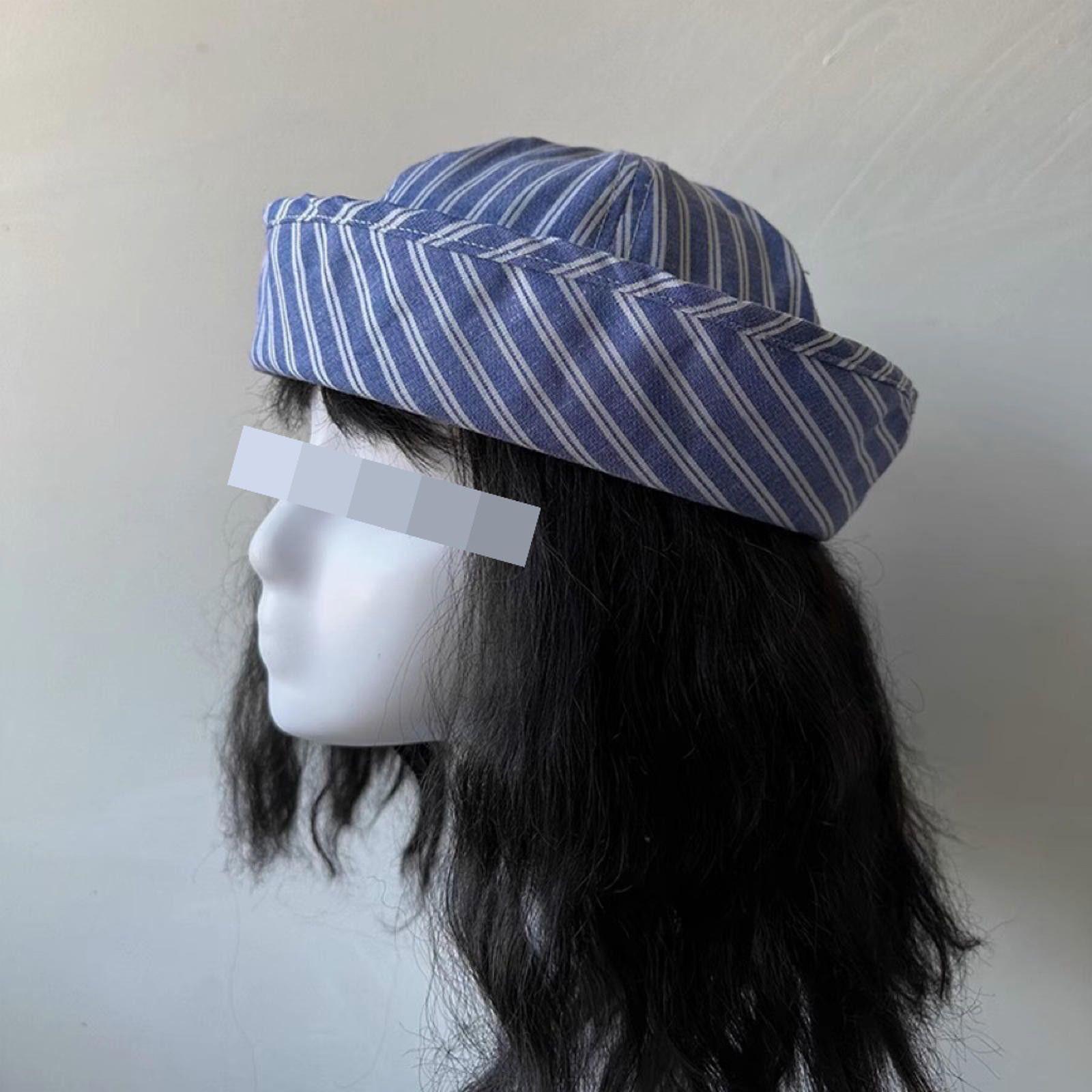 Japanese Brand Retro Blue White Beret Sailor Cap Y2K French Girl Aesthetic Size ONE SIZE - 3 Thumbnail
