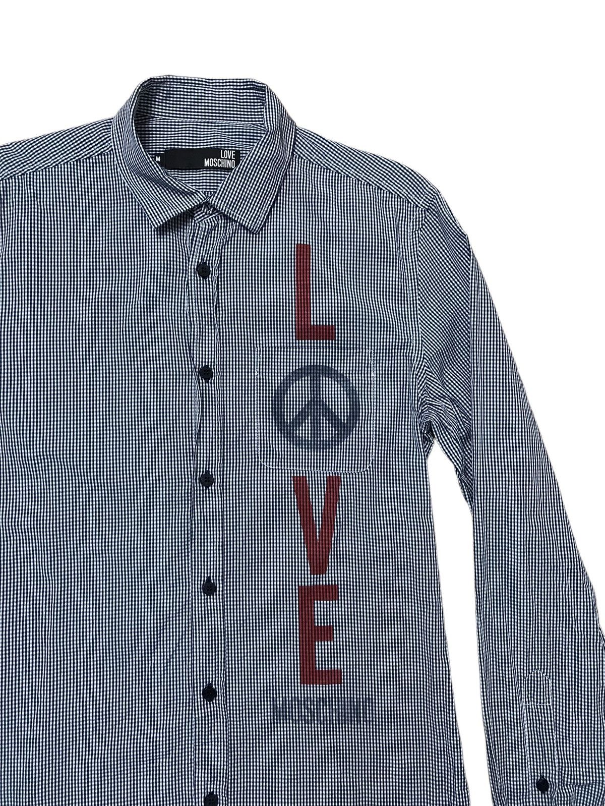image of Archival Clothing x Moschino Love Moschino Button Long Sleeve in Blue/White, Men's (Size Small)