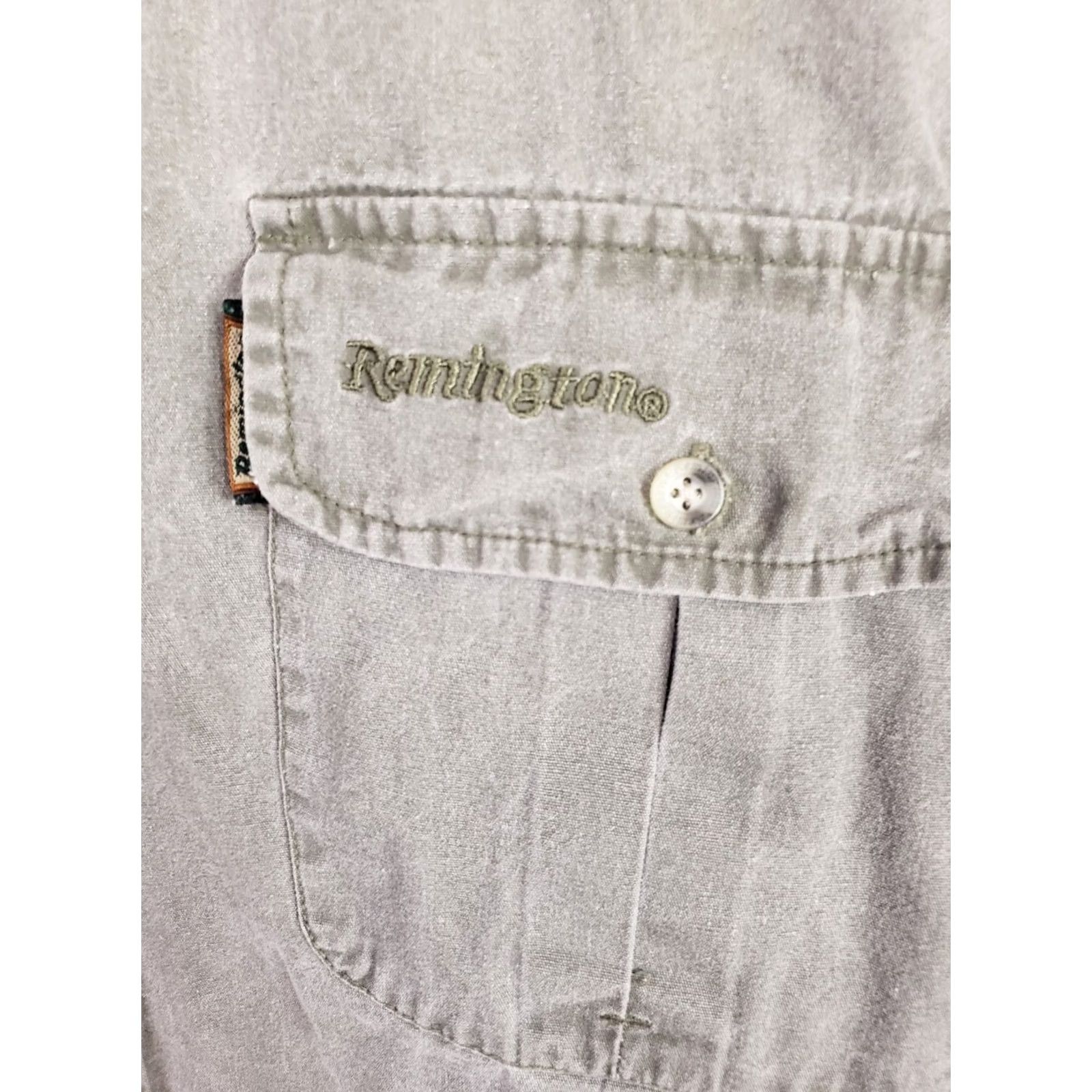 Vintage Remington Shirt Men XL Green Button-Down Canvas Cotton Outdoor Pocketed Long Sleeve Size US XL / EU 56 / 4 - 4 Thumbnail