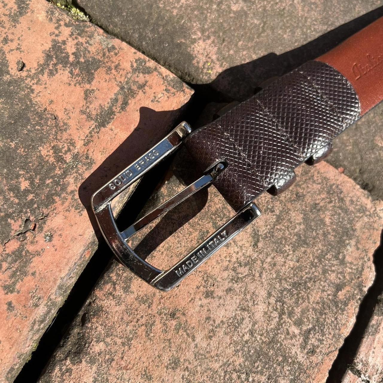 Other Vintage 90s Dark Brown Embossed Italian Leather Belt Size ONE SIZE - 7 Thumbnail