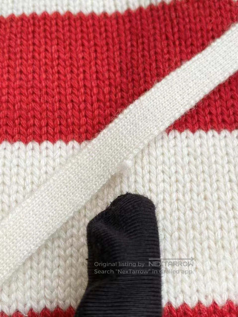 Miu Miu Miu Miu Short red and white striped V-neck lace-up cashmer Size XS / US 0-2 / IT 36-38 - 7 Thumbnail