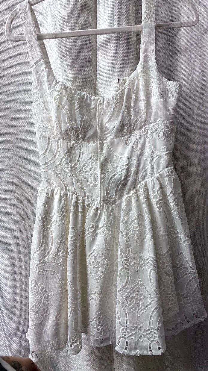 Reformation Reformation White Lace Convertible Halter Mini Dress Size 8 Size M / US 6-8 / IT 42-44 - 8 Thumbnail