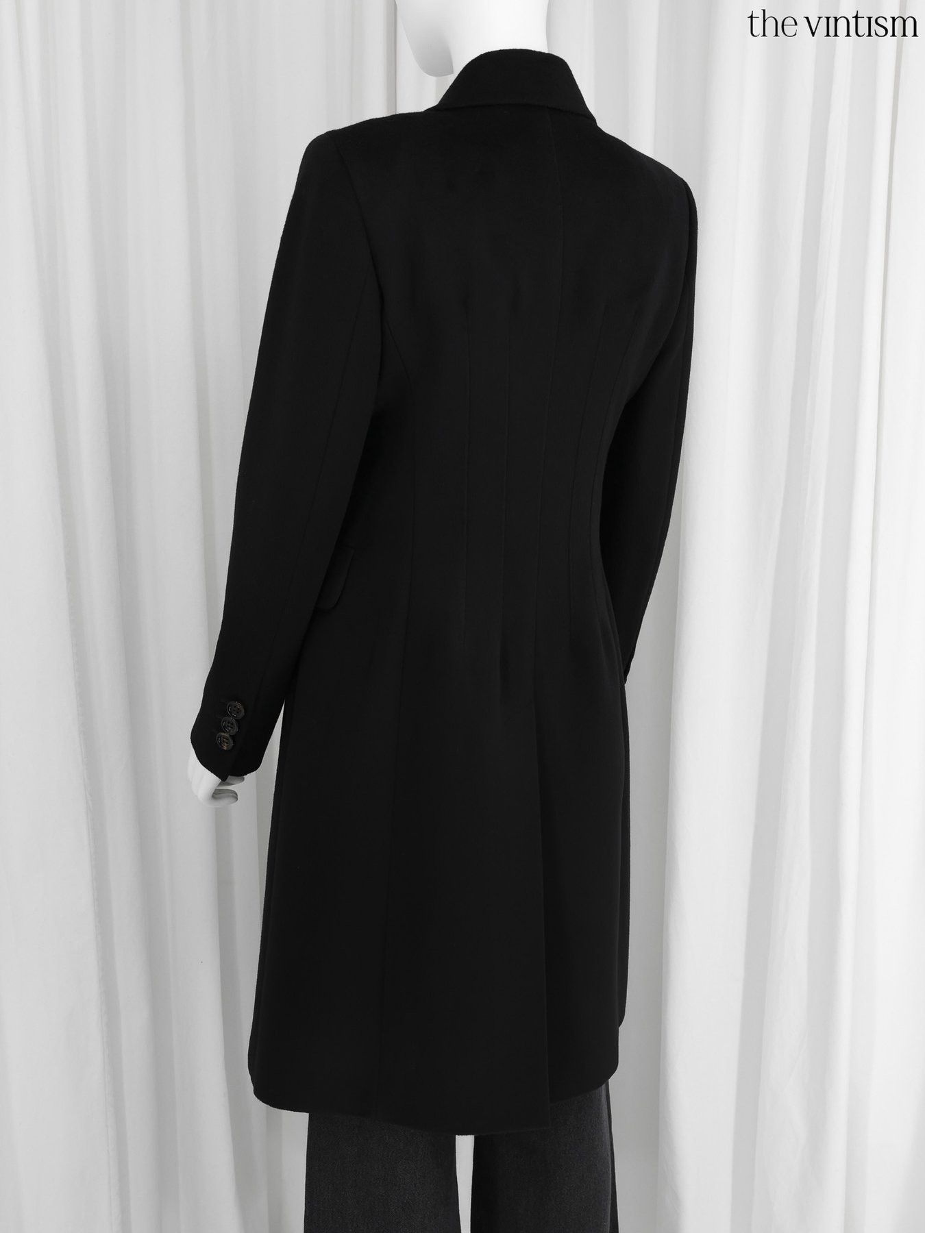Sportmax Sportmax by Max Mara Black Virgin Wool Double-Breasted Coat Size M / US 6-8 / IT 42-44 - 8 Thumbnail