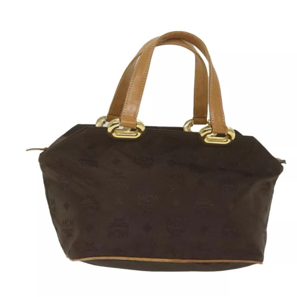 MCM MCM Brown and Tan Satchel with Gold Hardware Size ONE SIZE - 2 Thumbnail