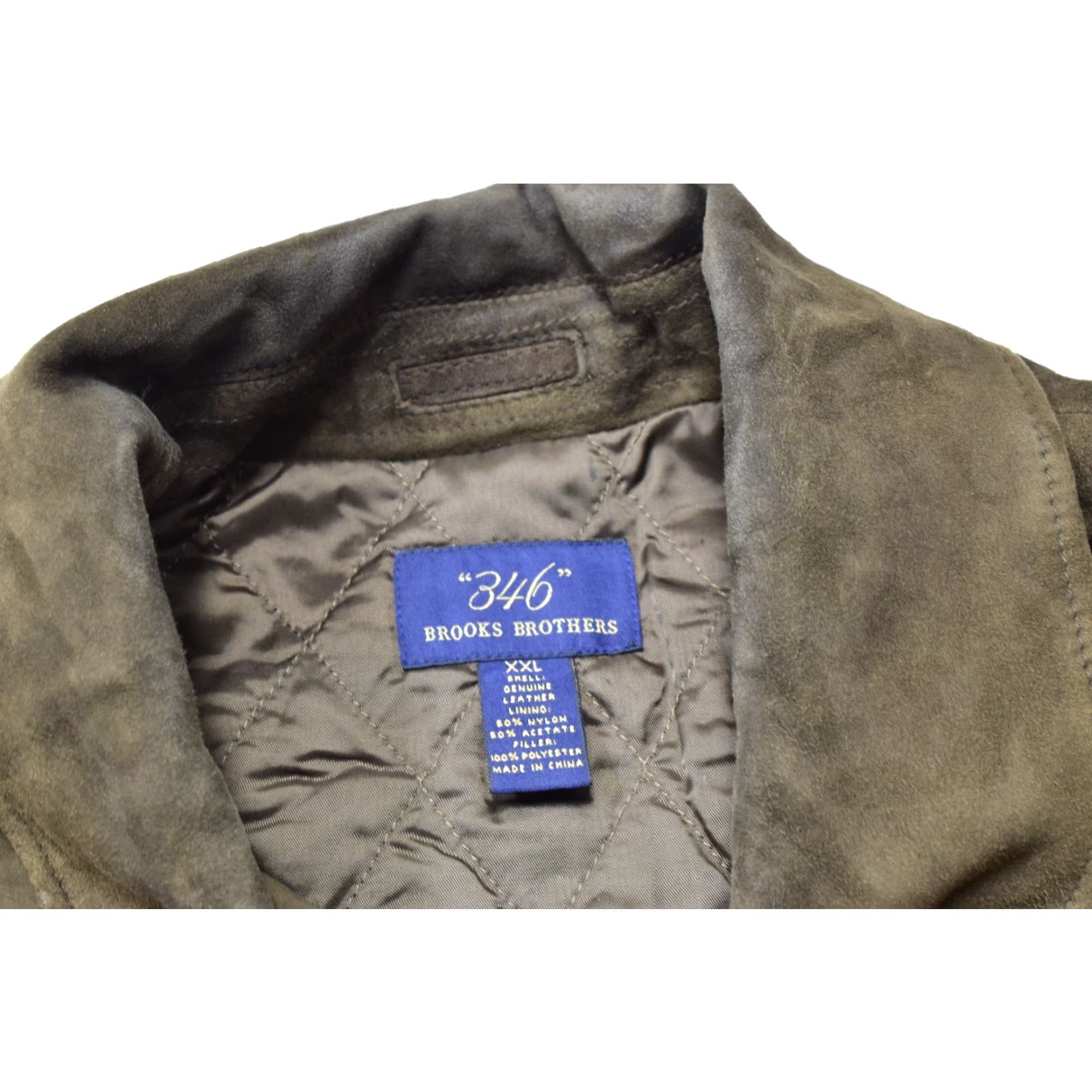 Brooks Brothers Brooks Brothers Bomber Jacket Men 2XL Brown Suede Leather Quilted Full Zip Vintage? No Size US XXL / EU 58 / 5 - 5 Thumbnail