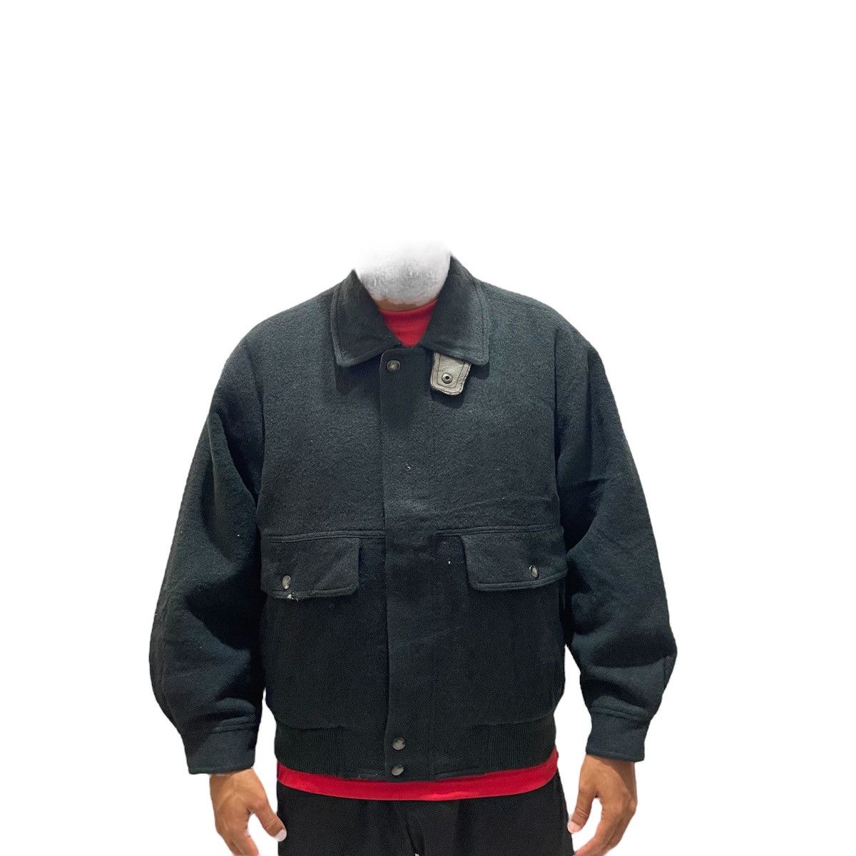 Designer × Vintage Vintage 90s Gulk Club For Nice Man Wool Bomber Jacket Size US M / EU 48-50 / 2 - 18 Thumbnail