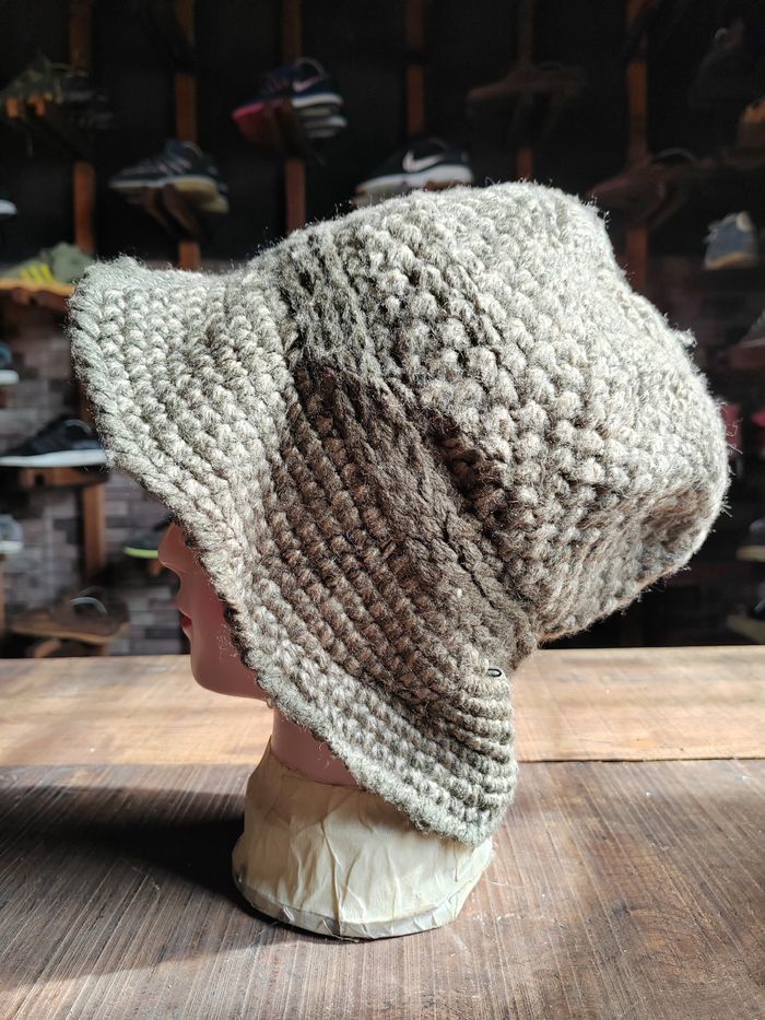 Japanese Brand Vintage Crochet Knitted handmade Bucket Hat Size ONE SIZE - 1 Thumbnail