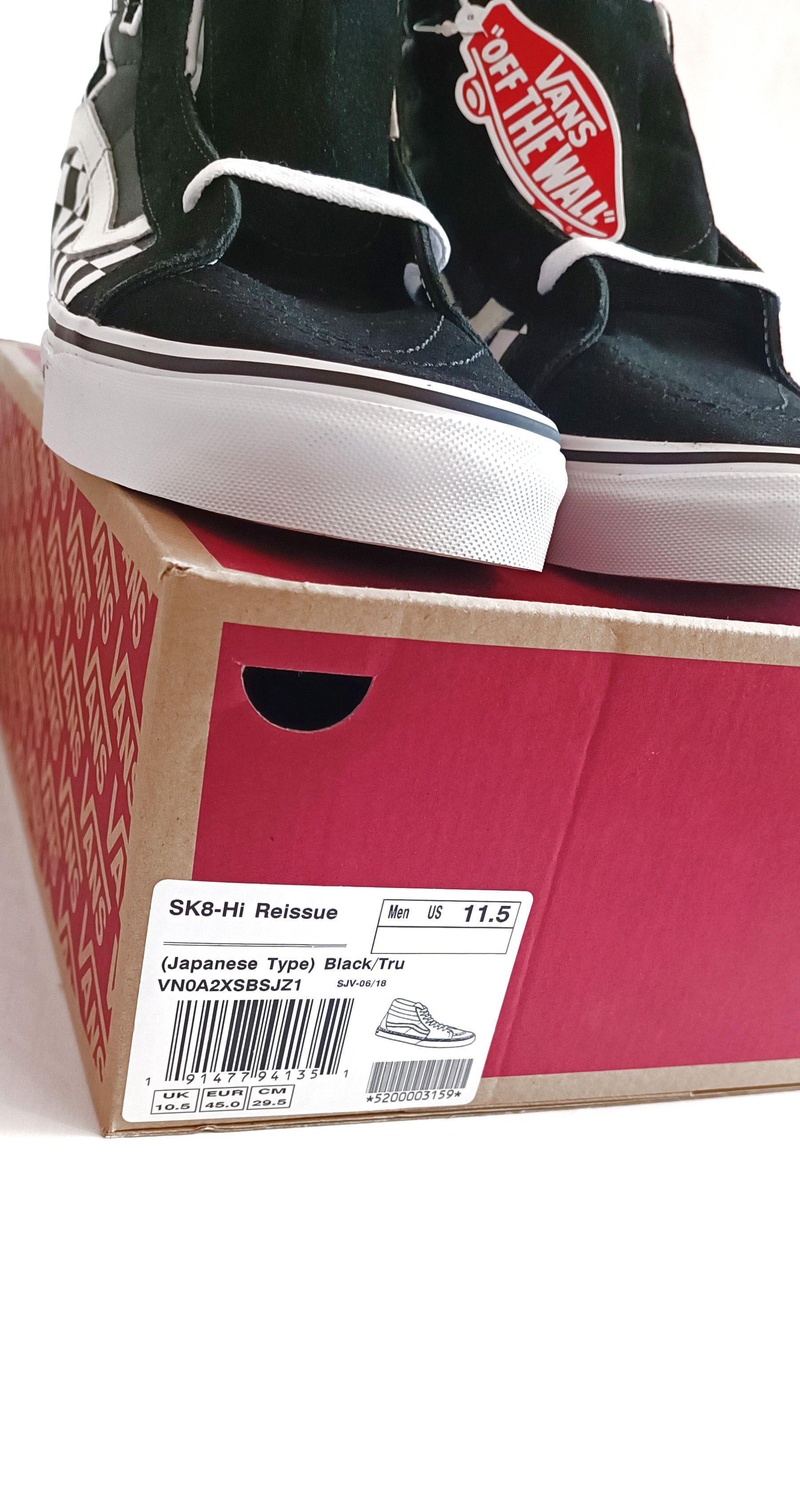 Vans Vans Sk8-Hi Reissue 2018 (Japanese Type) Black White Size US 11.5 / EU 44-45 - 11 Thumbnail