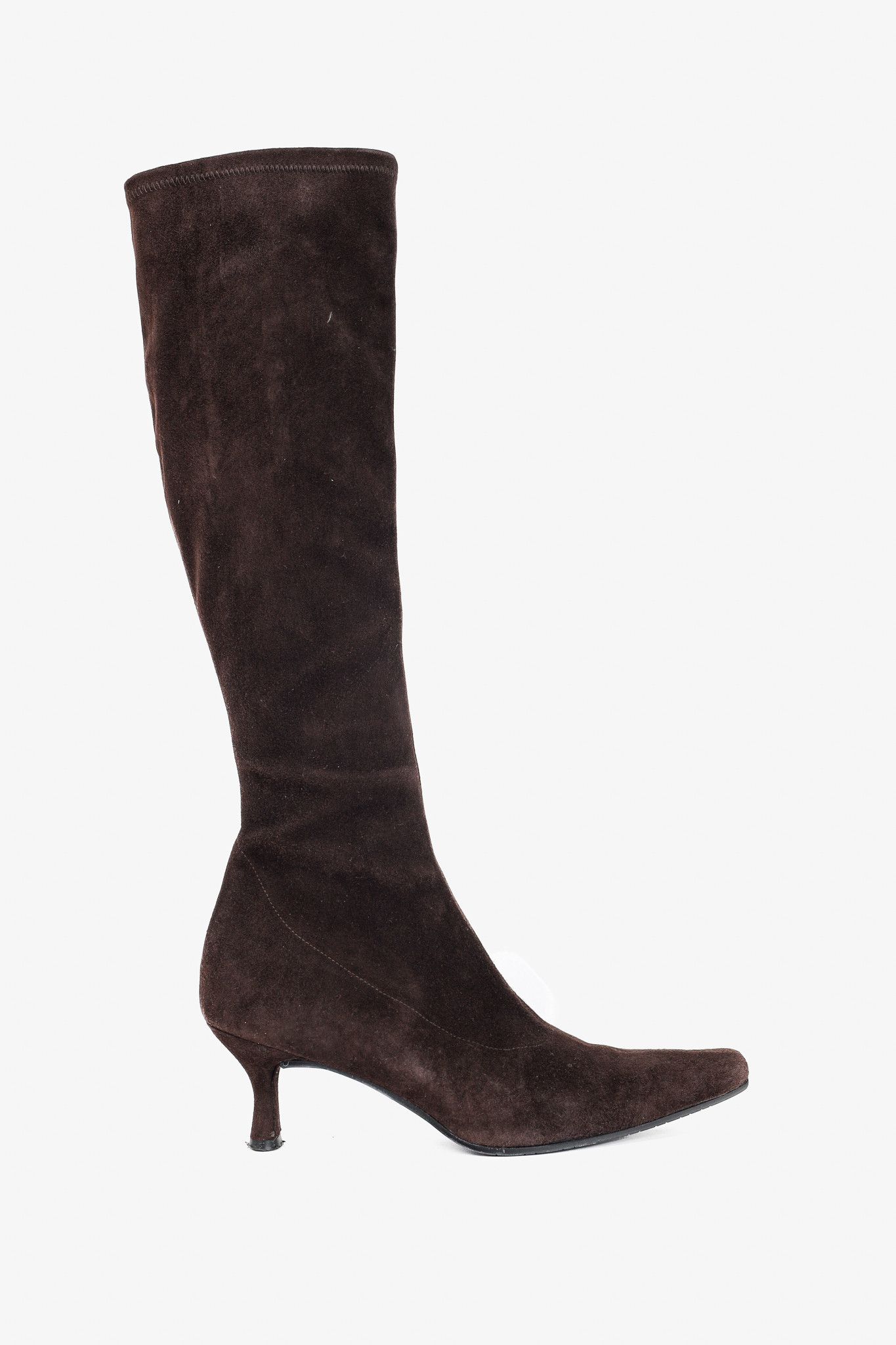 Stuart Weitzman Stuart Weitzman Shapely Suede Pointed-Toe Knee-High Boots Size US 8 / IT 38 - 1 Thumbnail
