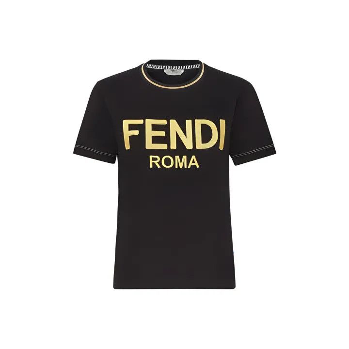 Fendi FENDI Black Knit T-Shirt for Women 0079 Size S / US 4 / IT 40 - 1 Thumbnail