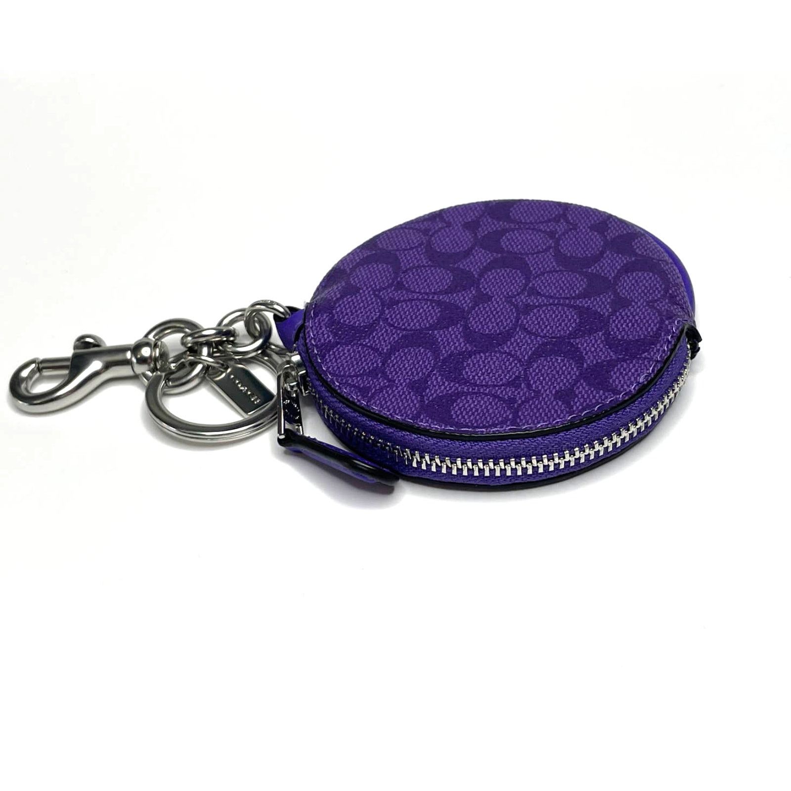 Coach Coach Circular Coin Pouch Bag Charm In Signature Canvas New Size ONE SIZE - 4 Thumbnail