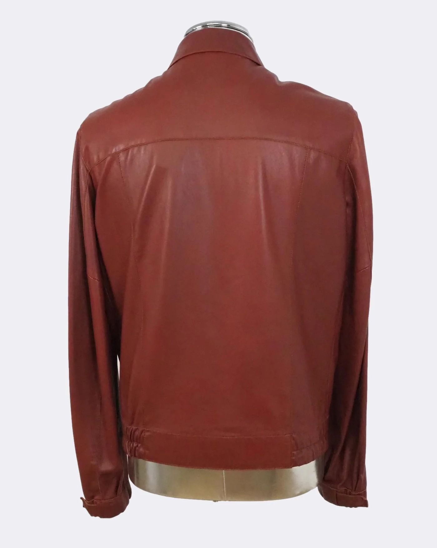 Trussardi Men's Trussardi Lightweight Leather Bomber Jacket $1155 Size US M / EU 48-50 / 2 - 12 Thumbnail