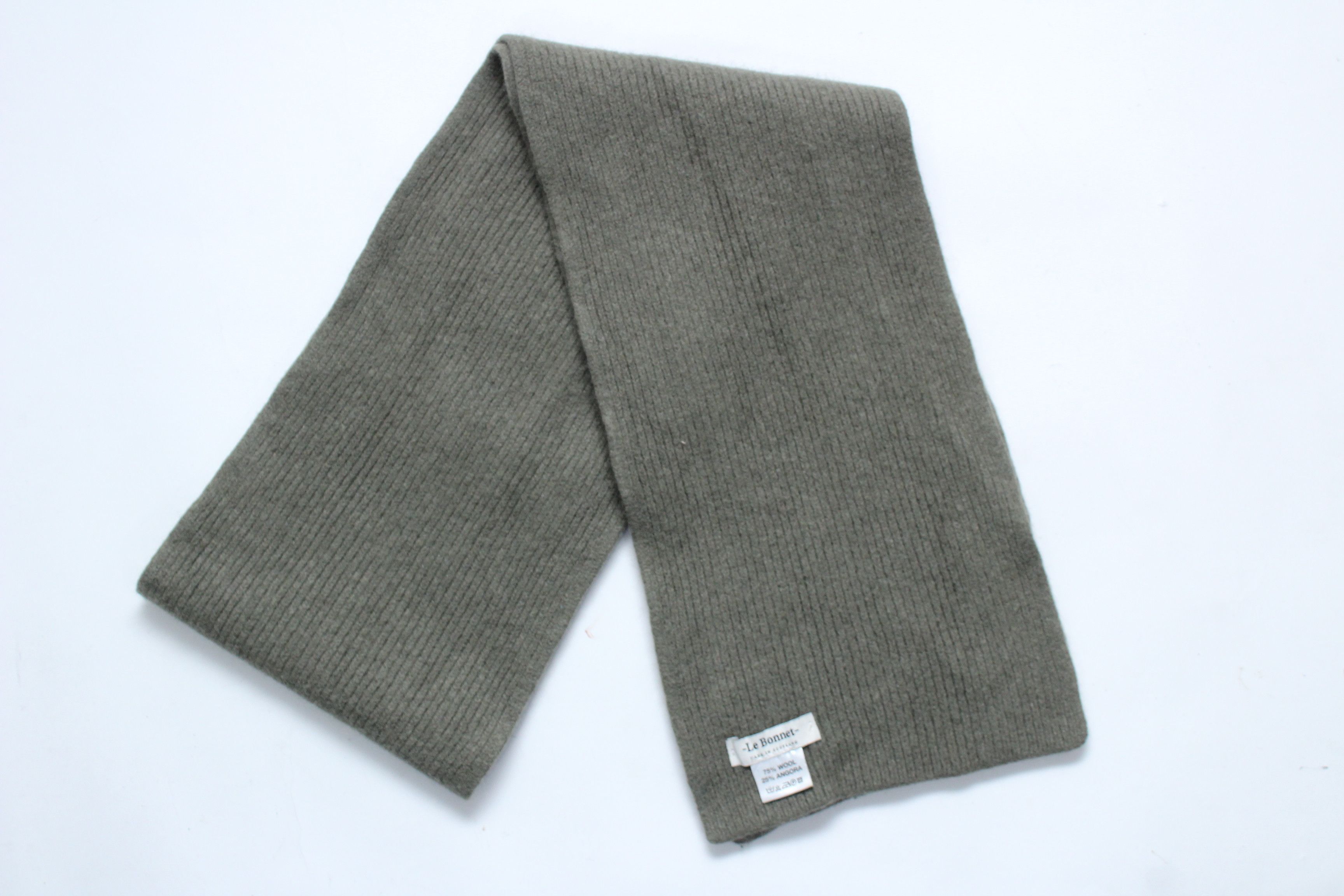 Other Le Bonnet Wool & Angora Ribbed Scarf - Made in Scotland Size ONE SIZE - 2 Thumbnail