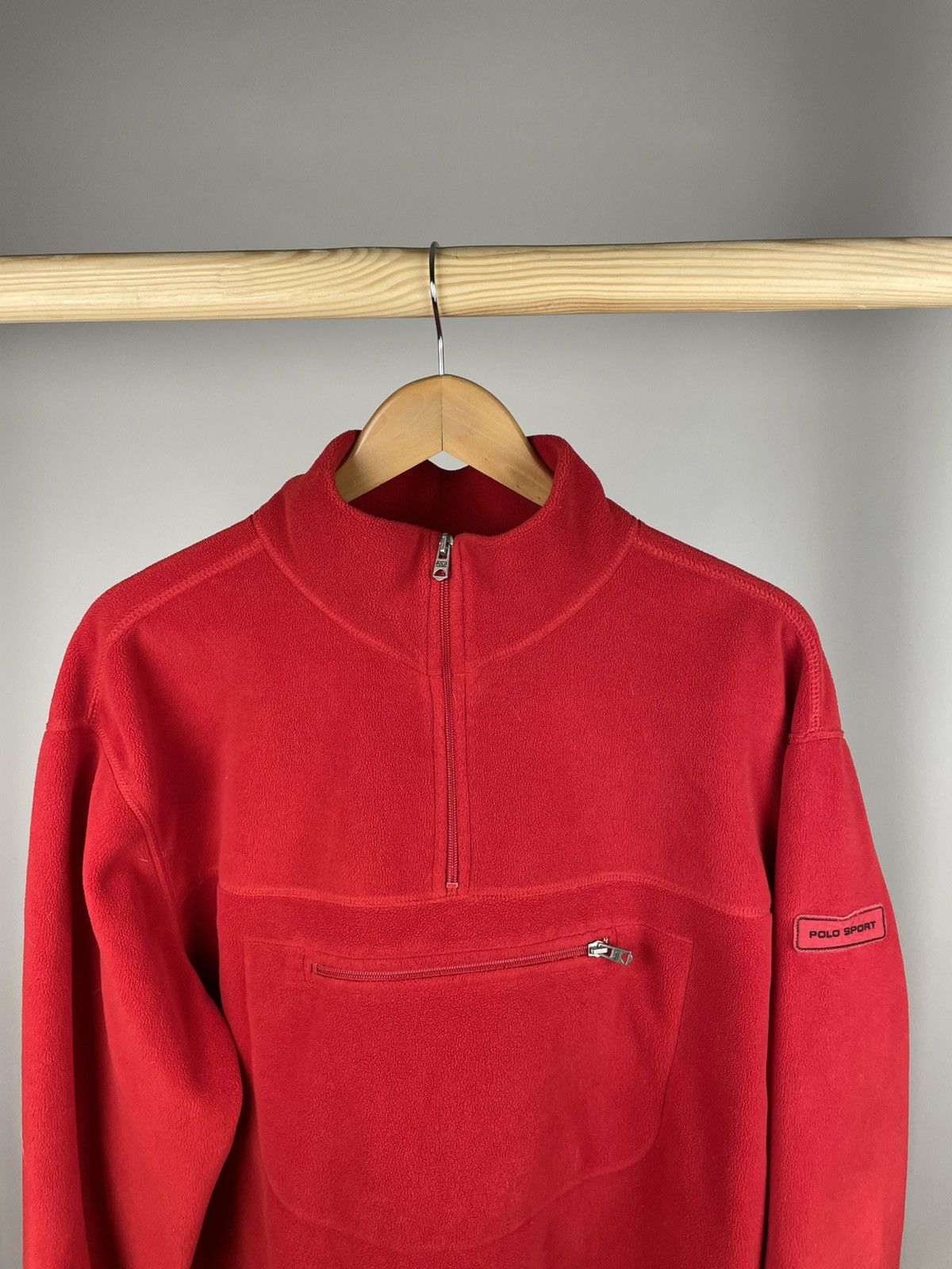 Polo Ralph Lauren × Ralph Lauren × Vintage Polo sport Ralph Lauren red fleece 1/4 zip Size US XL / EU 56 / 4 - 2 Thumbnail