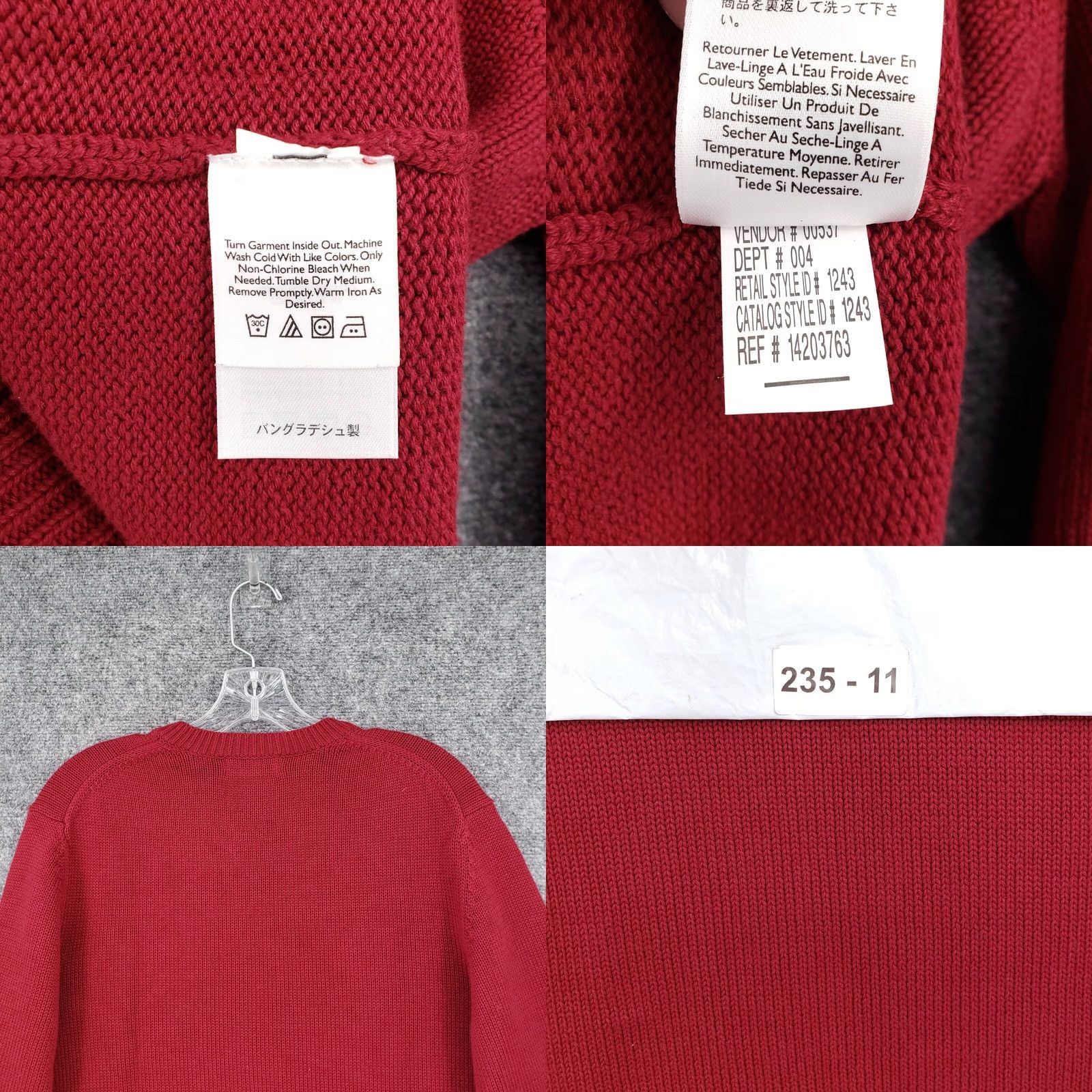 Eddie Bauer Eddie Bauer Sweater Mens M Medium Red Thermal Long Sleeve V Neck Pullover Knit Size US M / EU 48-50 / 2 - 8 Thumbnail