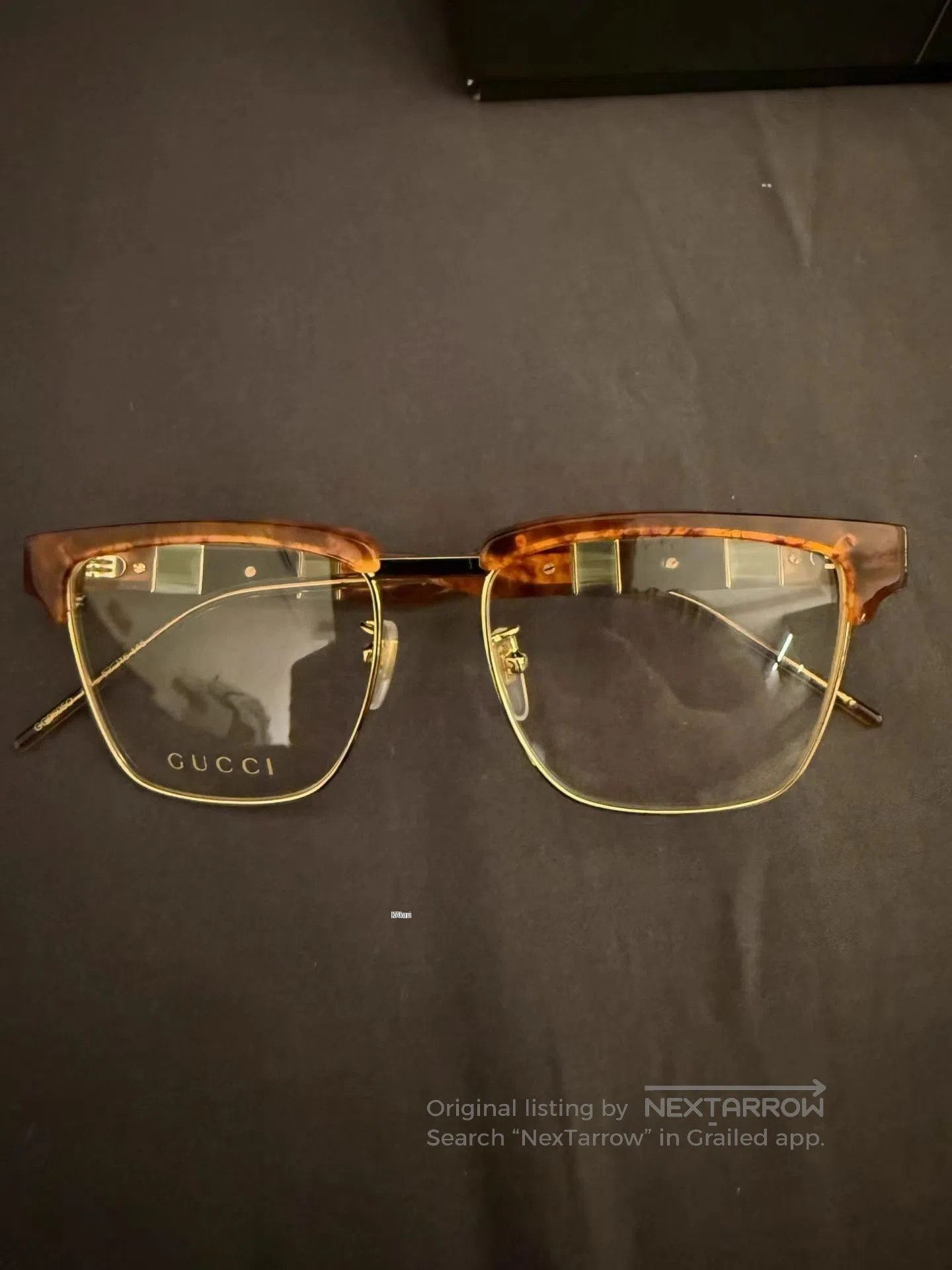 Gucci Brown Tortoiseshell Frame Clear Lens Glasses. Size ONE SIZE - 2 Thumbnail